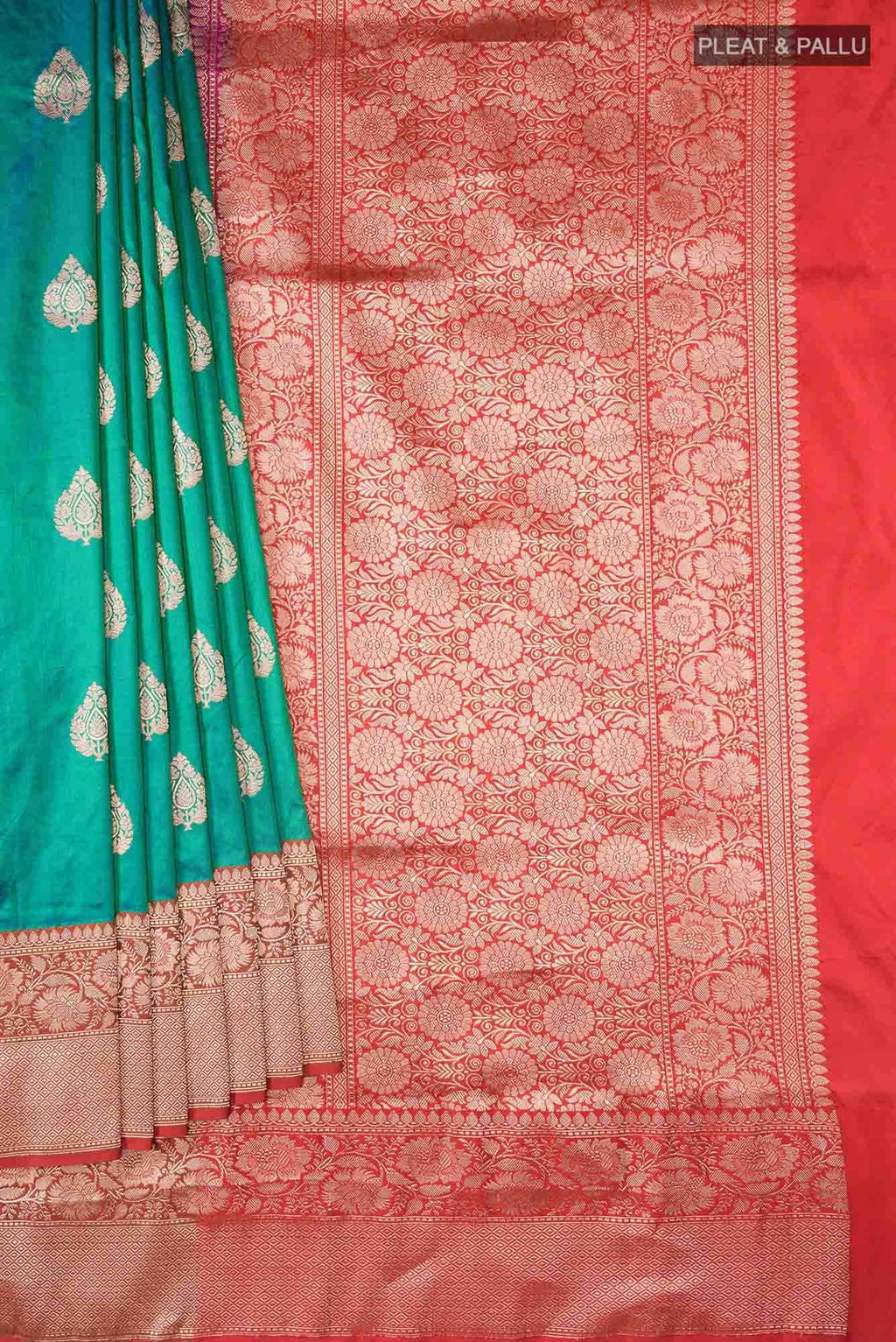 Green Banarasi Katan Silk Saree