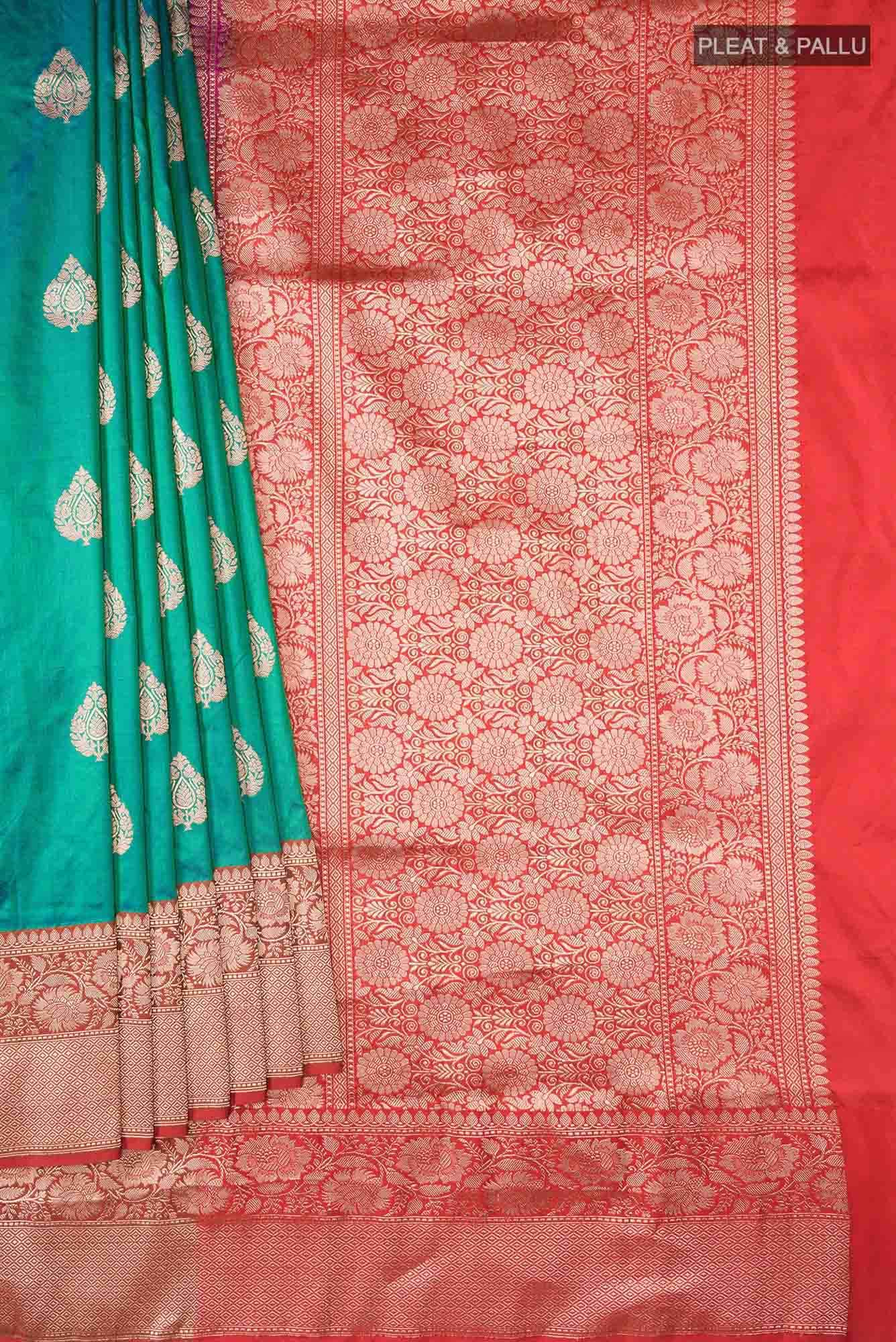 Green Banarasi Katan Silk Saree