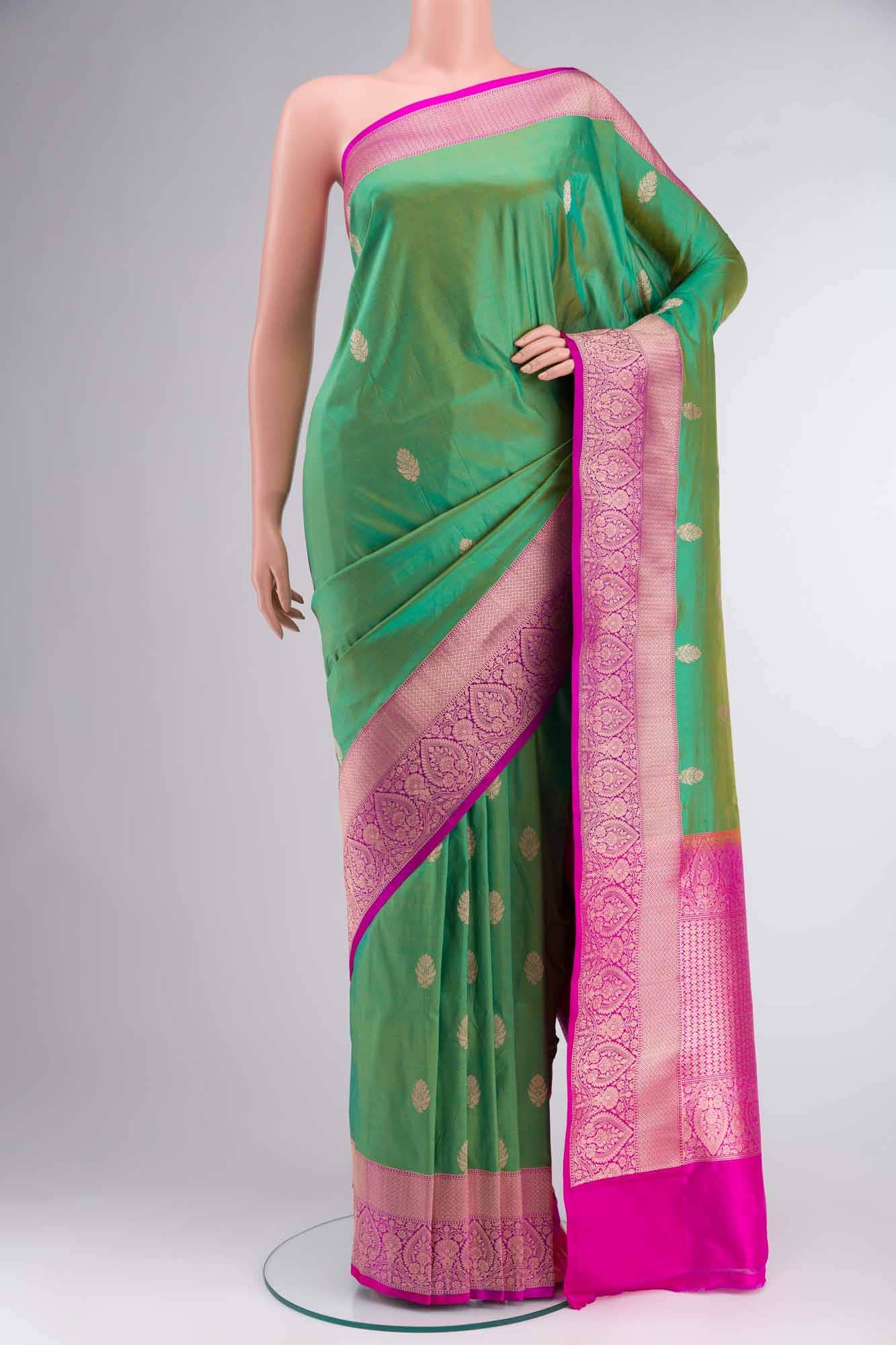 Green Banarasi Katan Silk Saree