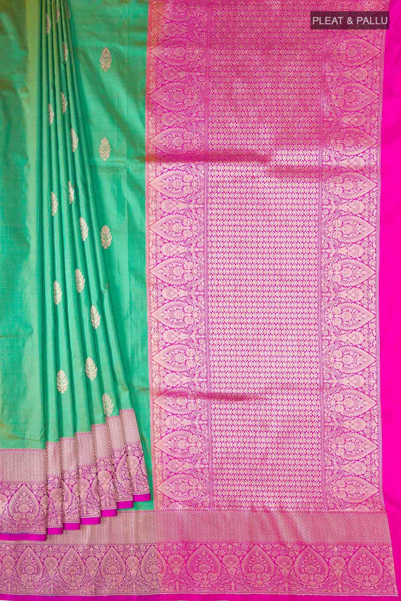 Green Banarasi Katan Silk Saree