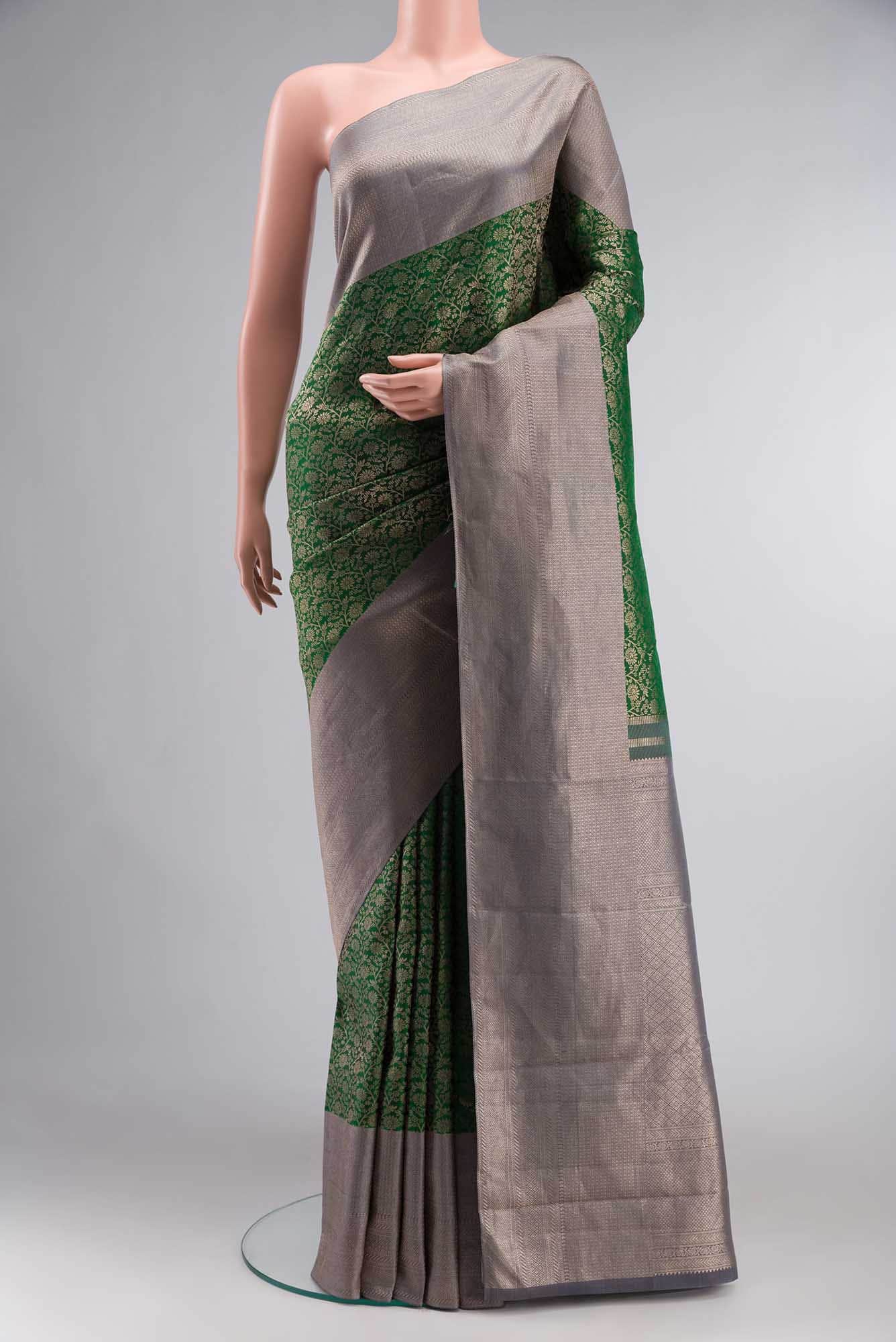 Green Dual Tone Kanchipuram Silk Saree