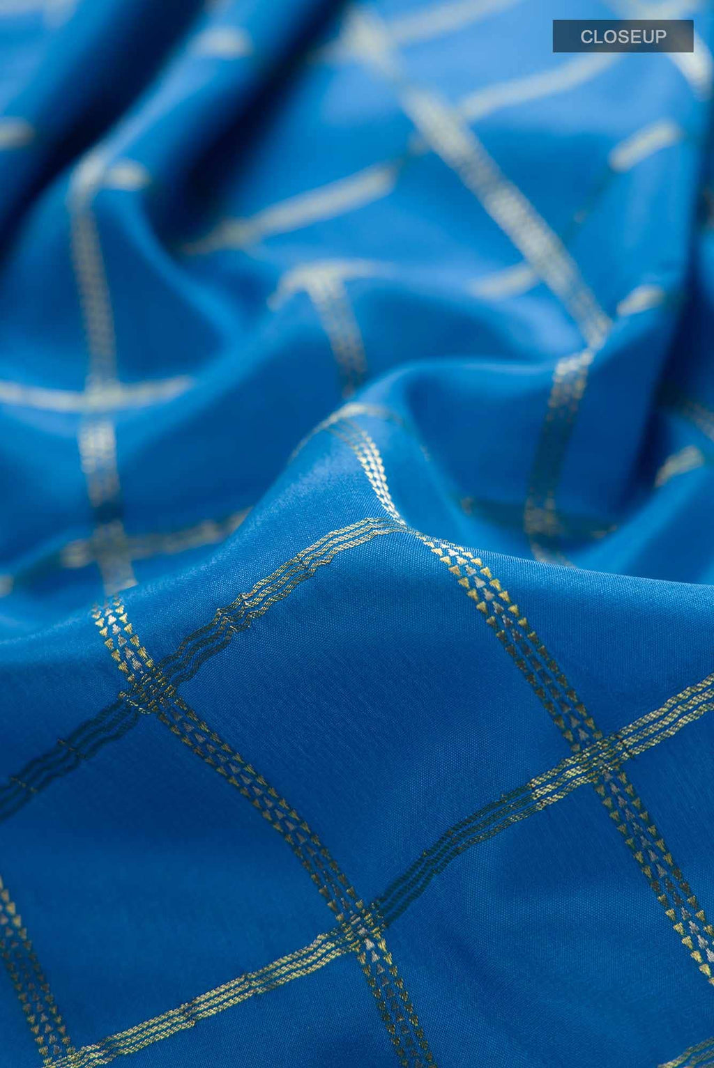 Blue Crepe Saree