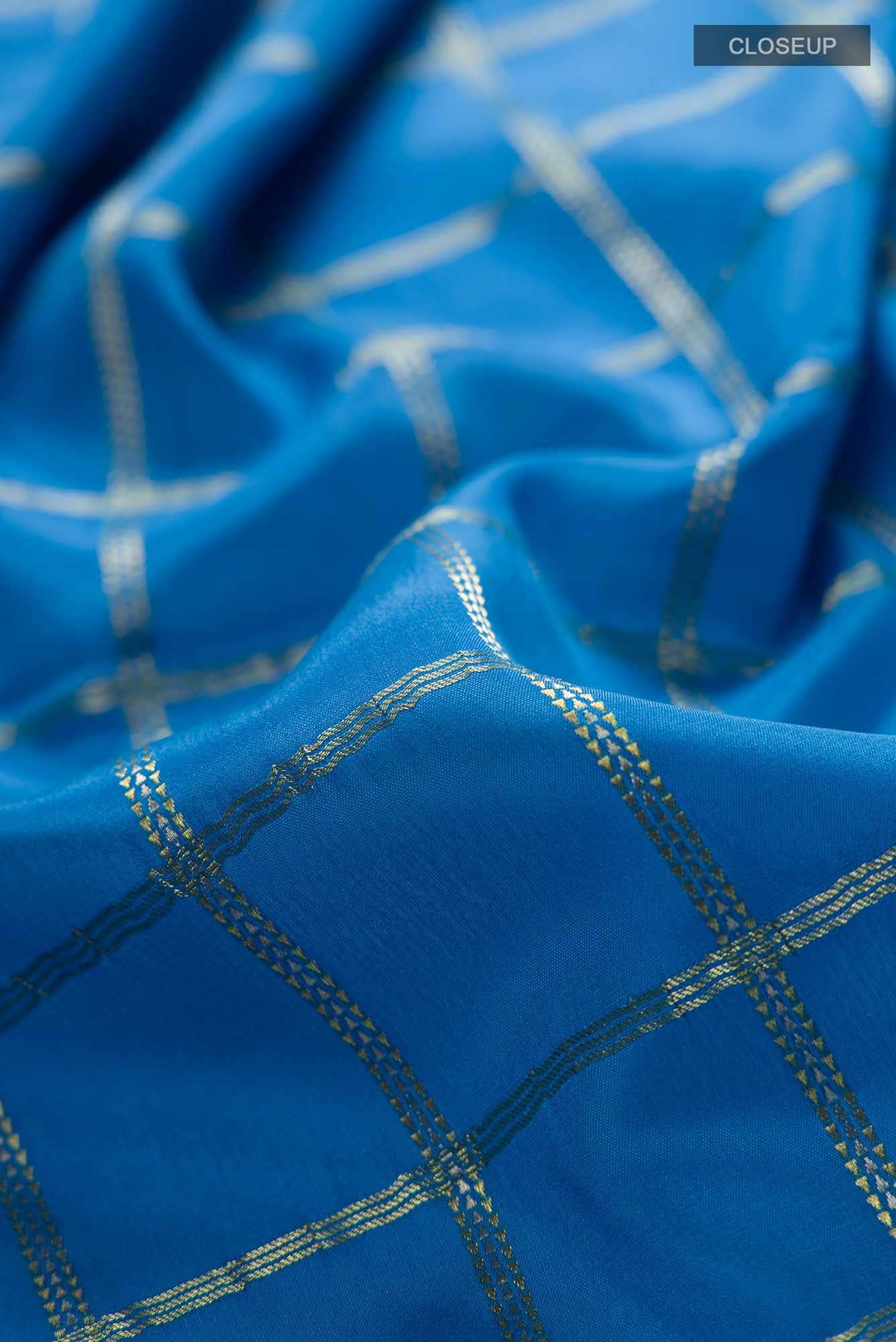 Blue Crepe Saree