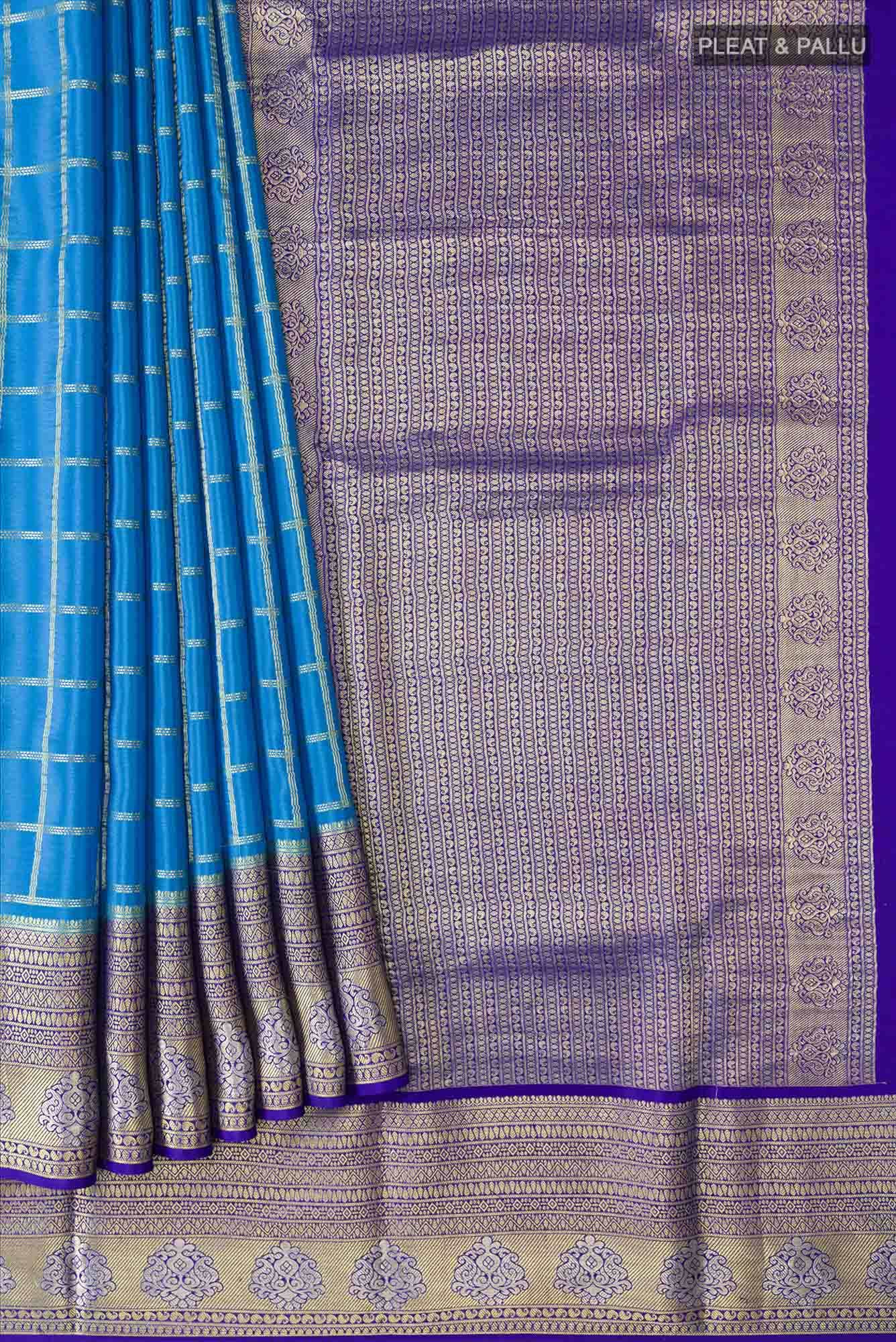 Blue Crepe Saree