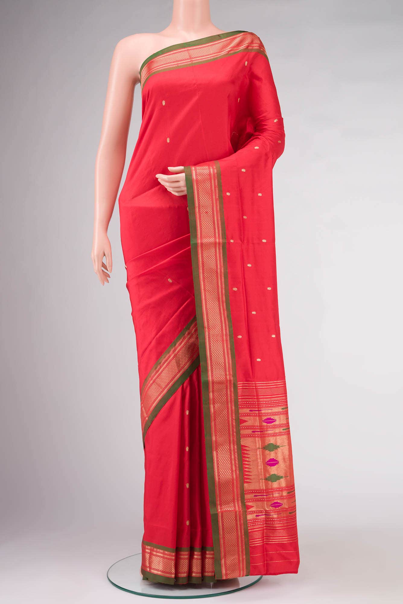 Red Paithani Silk Saree