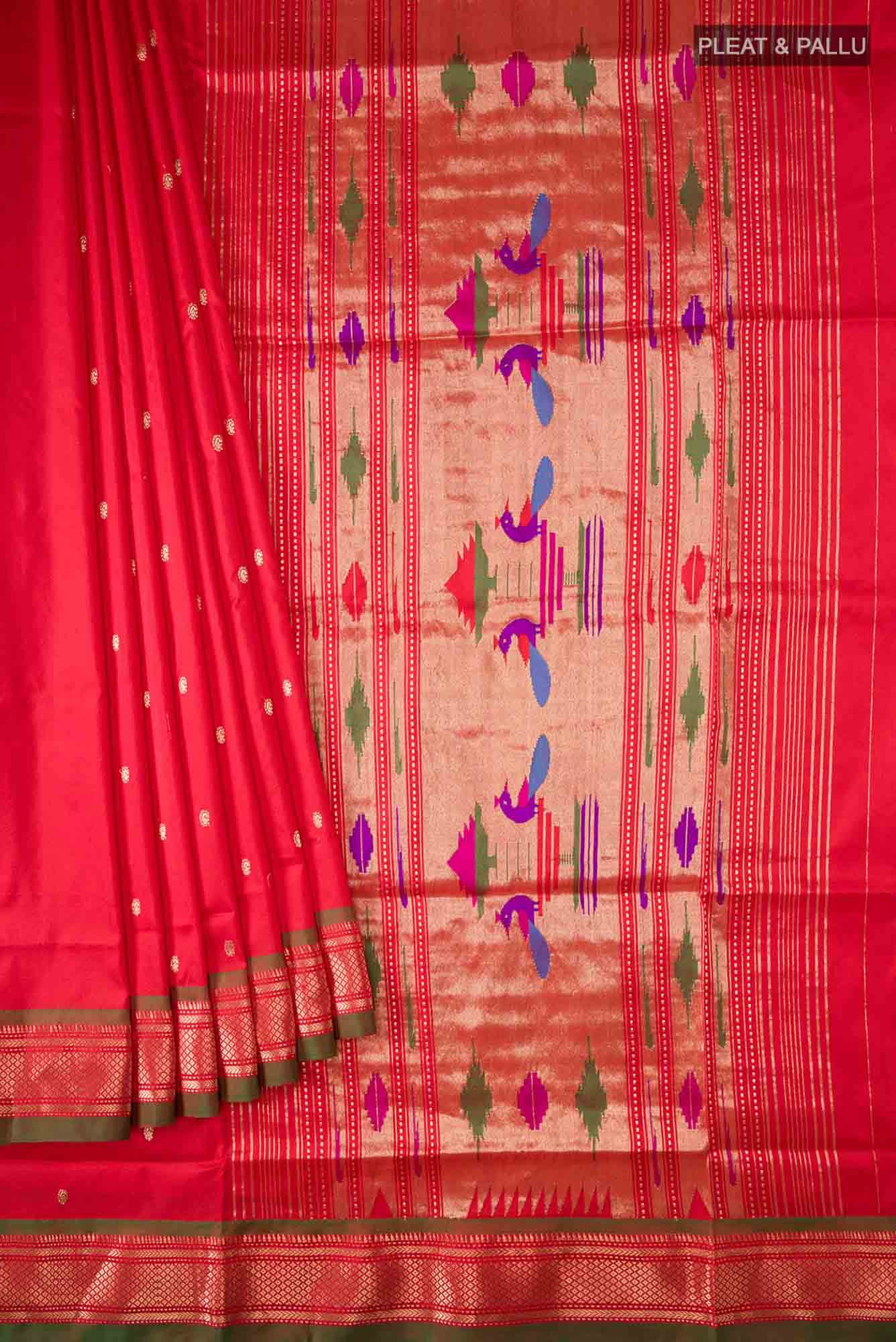 Red Paithani Silk Saree