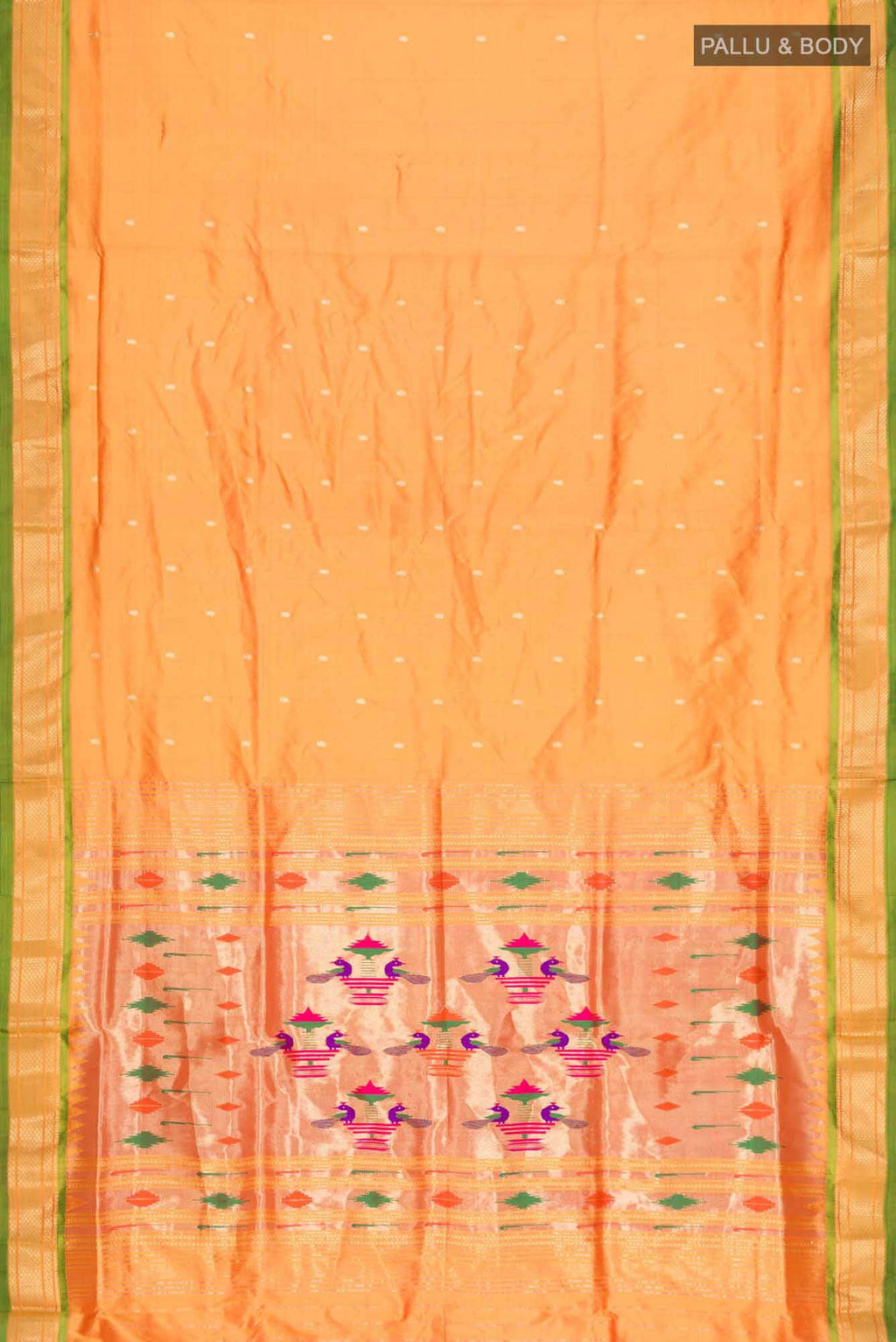 Orange Paithani Silk Saree