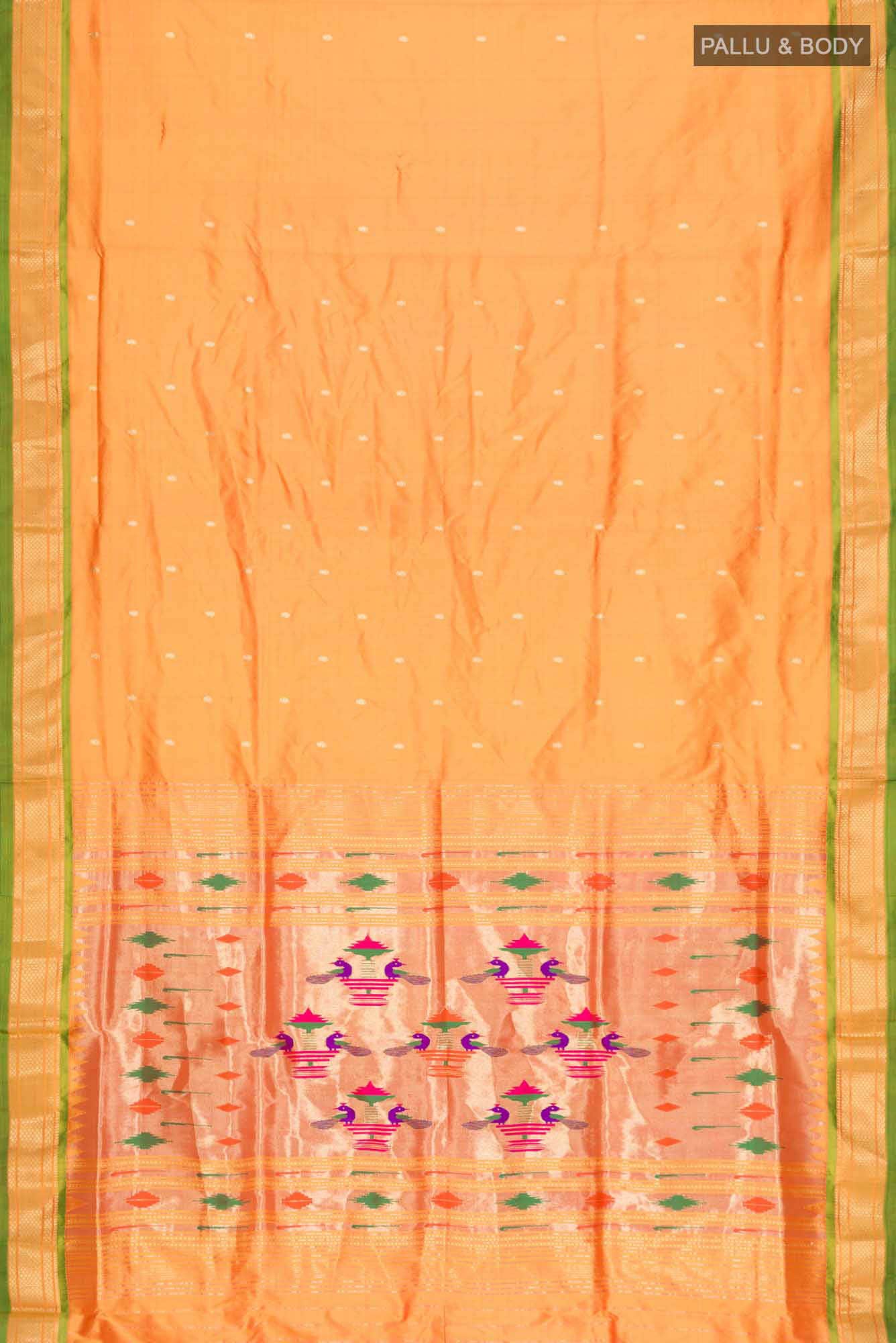 Orange Paithani Silk Saree
