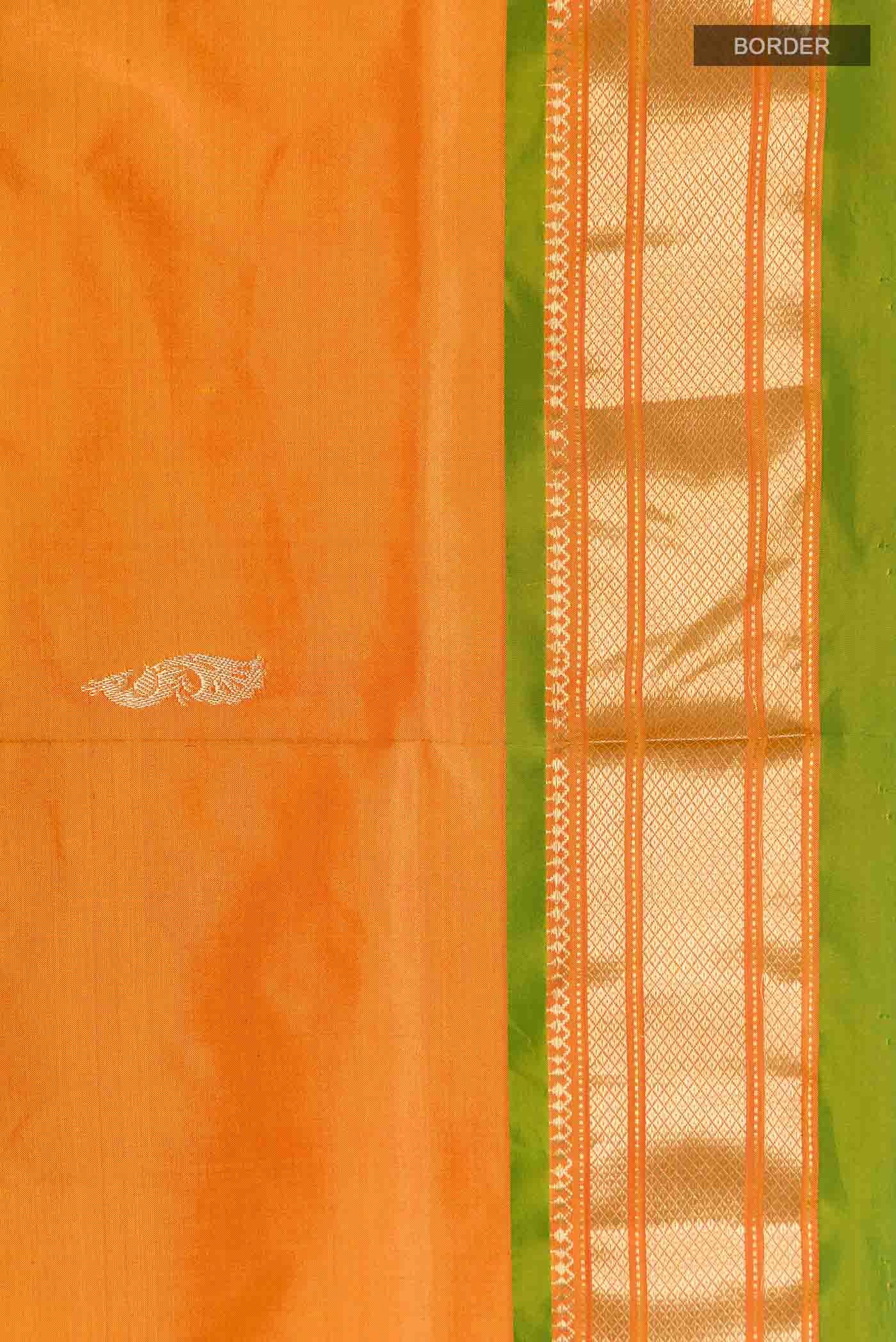 Orange Paithani Silk Saree