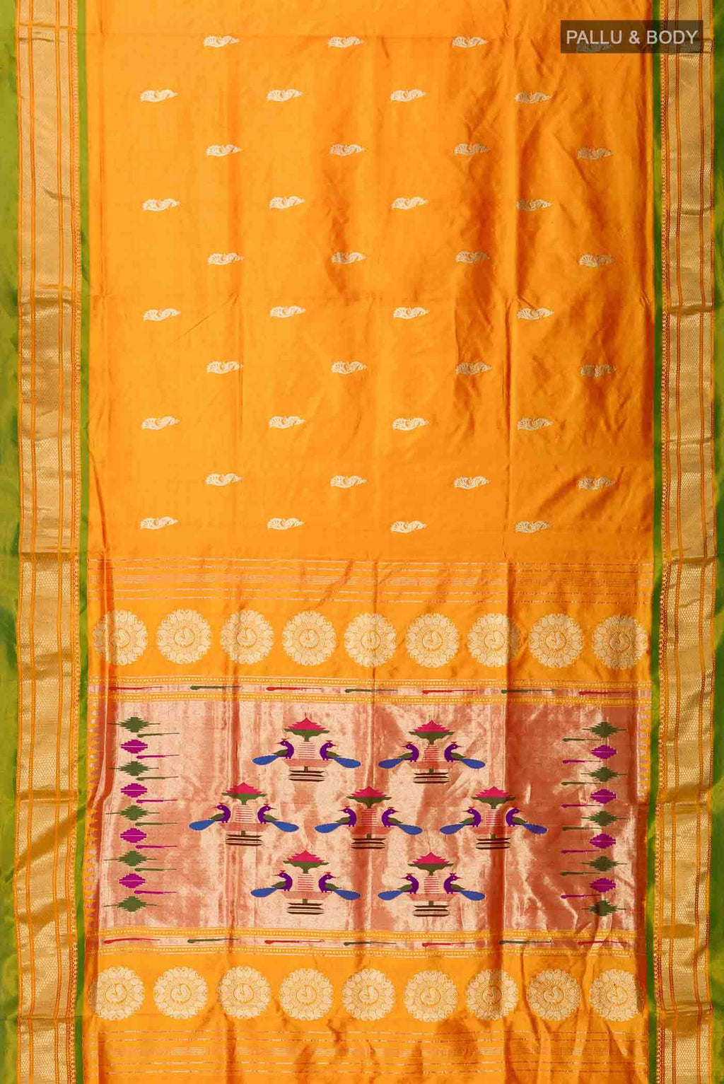 Orange Paithani Silk Saree
