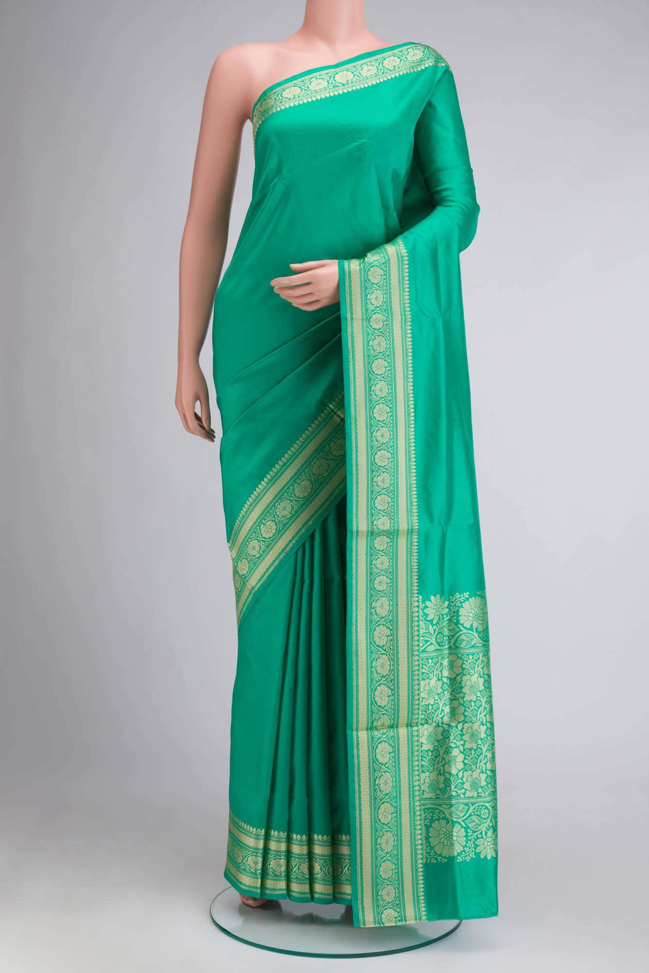 Green Banarasi Katan Silk Saree