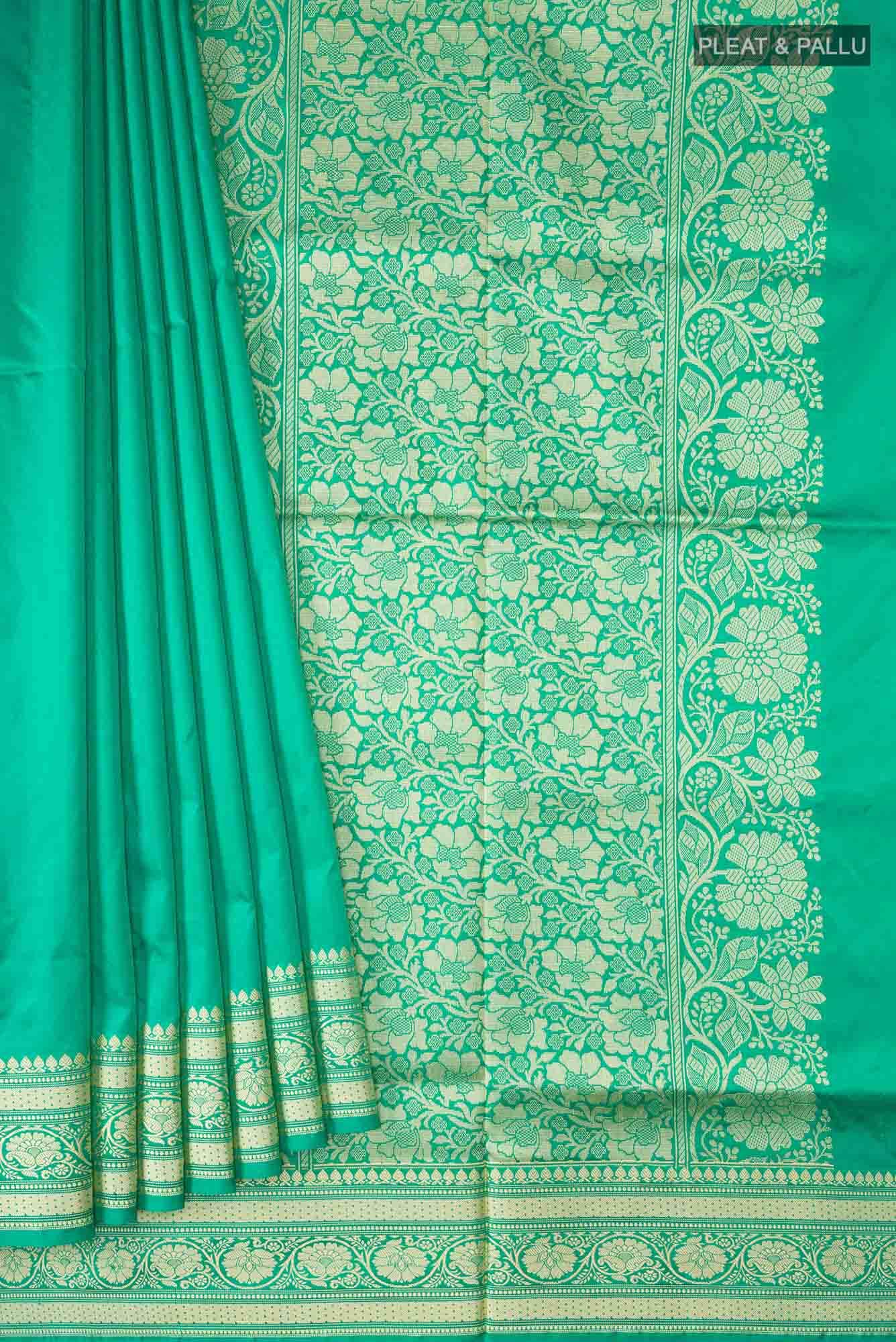 Green Banarasi Katan Silk Saree