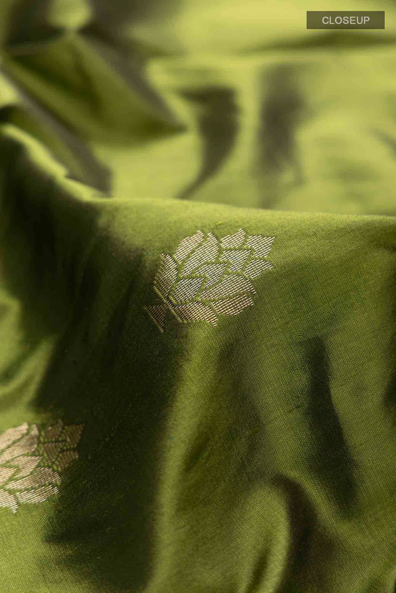 Green Banarasi Katan Silk Saree