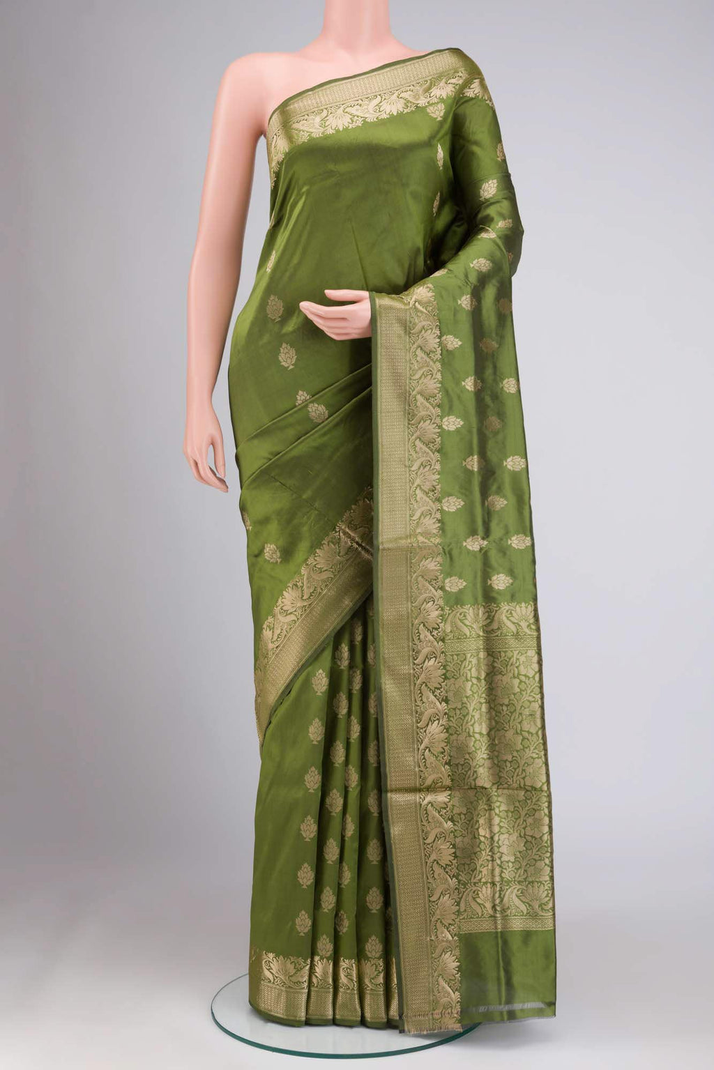 Green Banarasi Katan Silk Saree