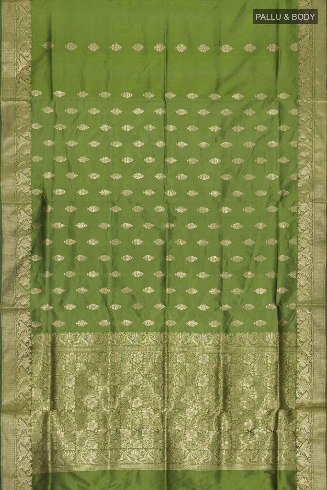 Green Banarasi Katan Silk Saree