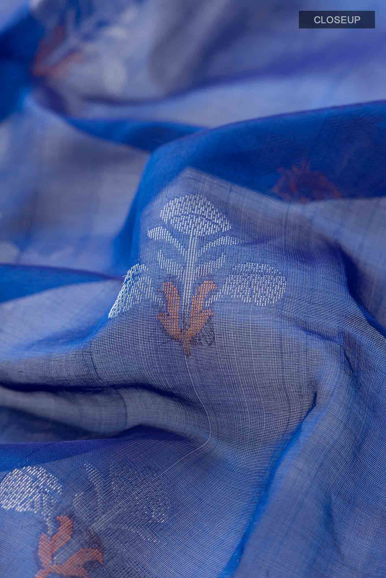 Blue Kuppadam Silk Cotton Saree