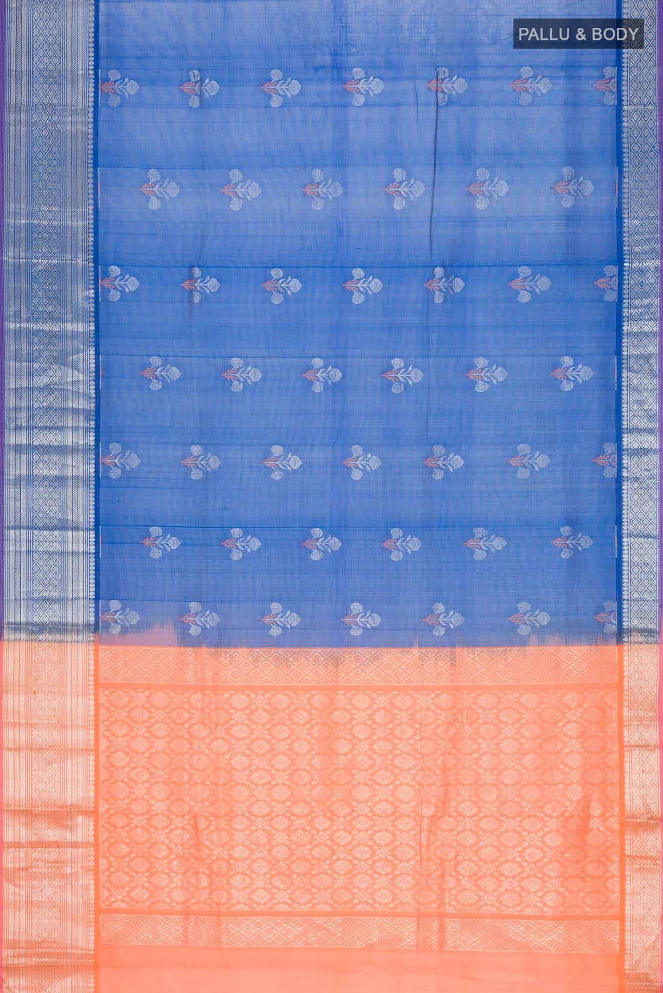 Blue Kuppadam Silk Cotton Saree
