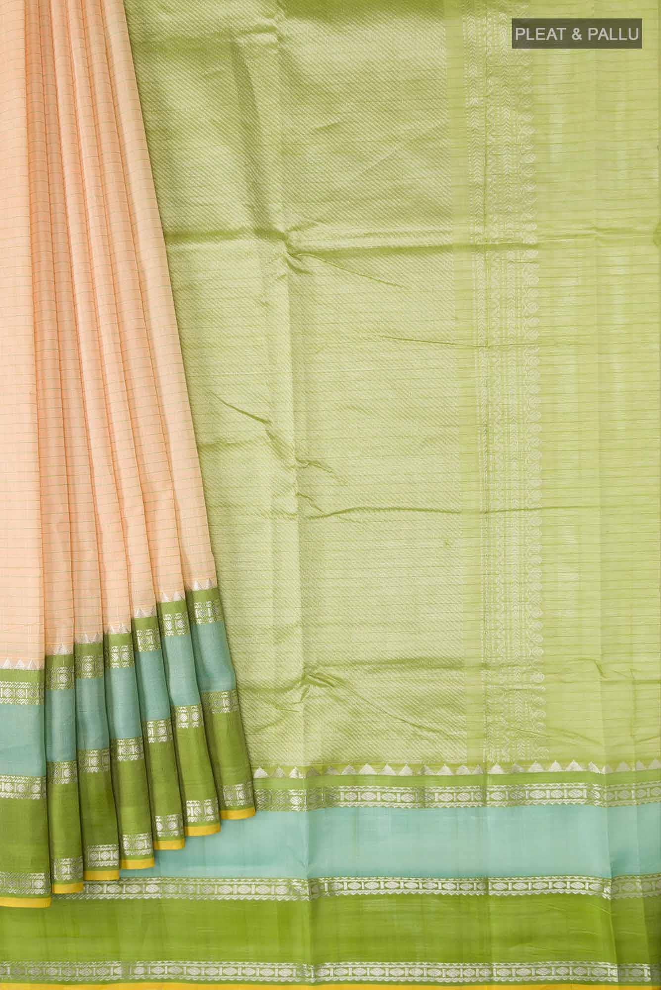 Beige Silk Cotton Saree
