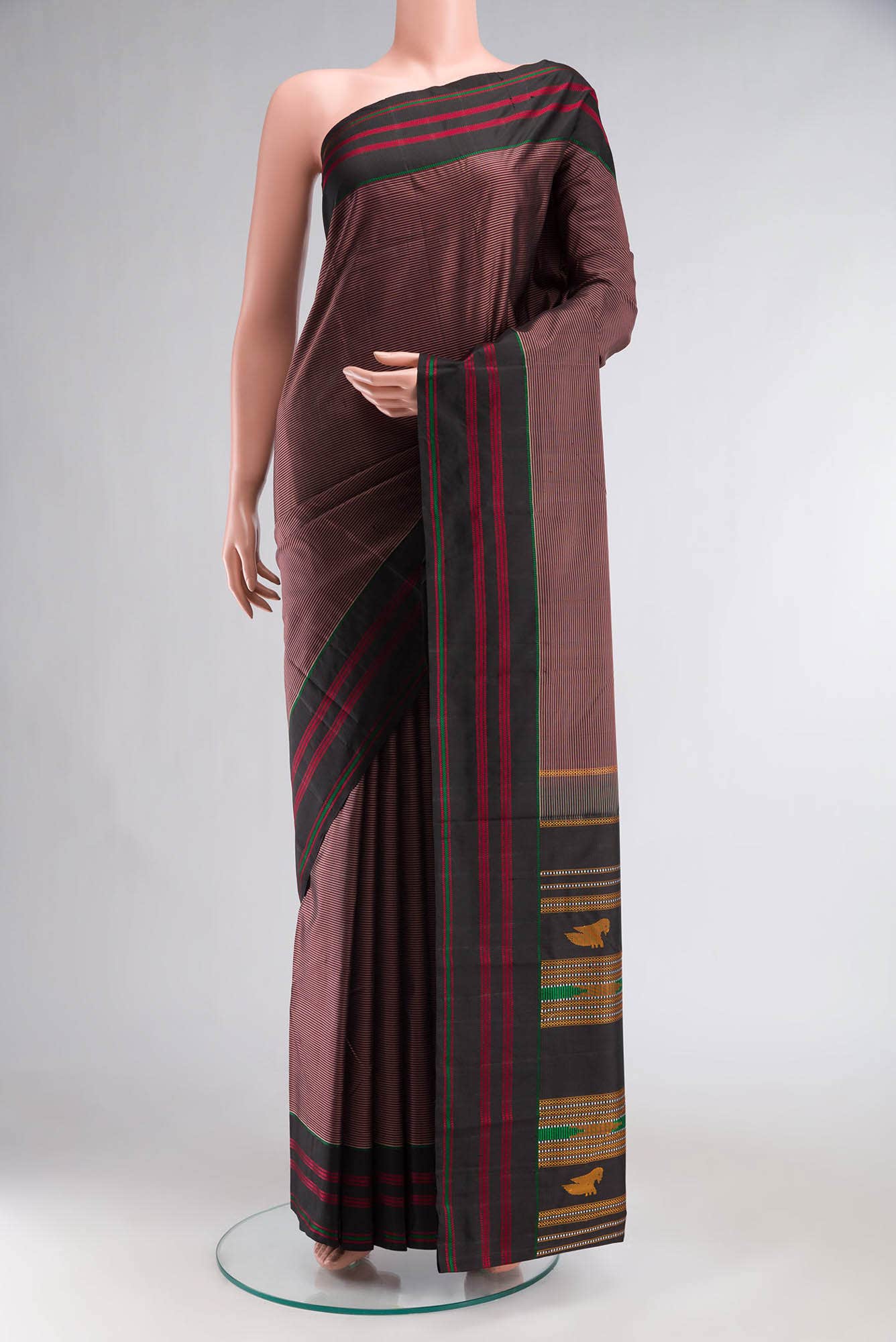 Brown Kanchipuram Silk Saree