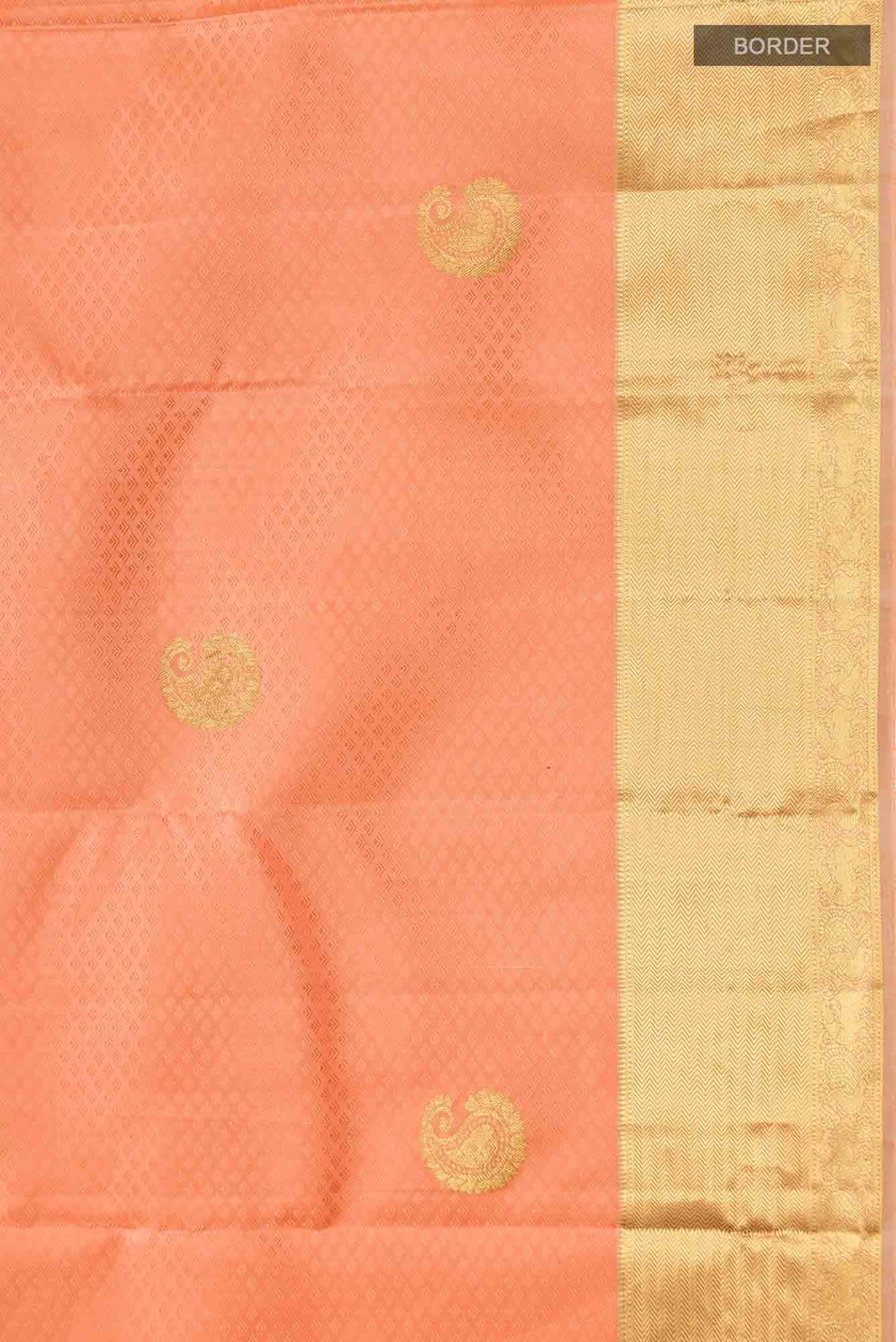 Peach Kanchipuram Silk Saree