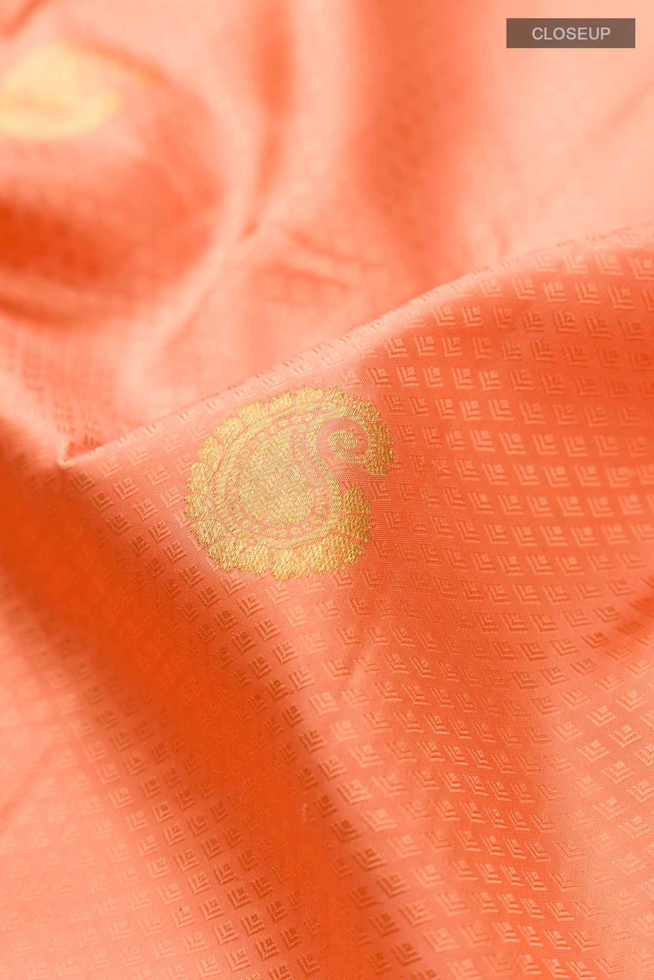 Peach Kanchipuram Silk Saree