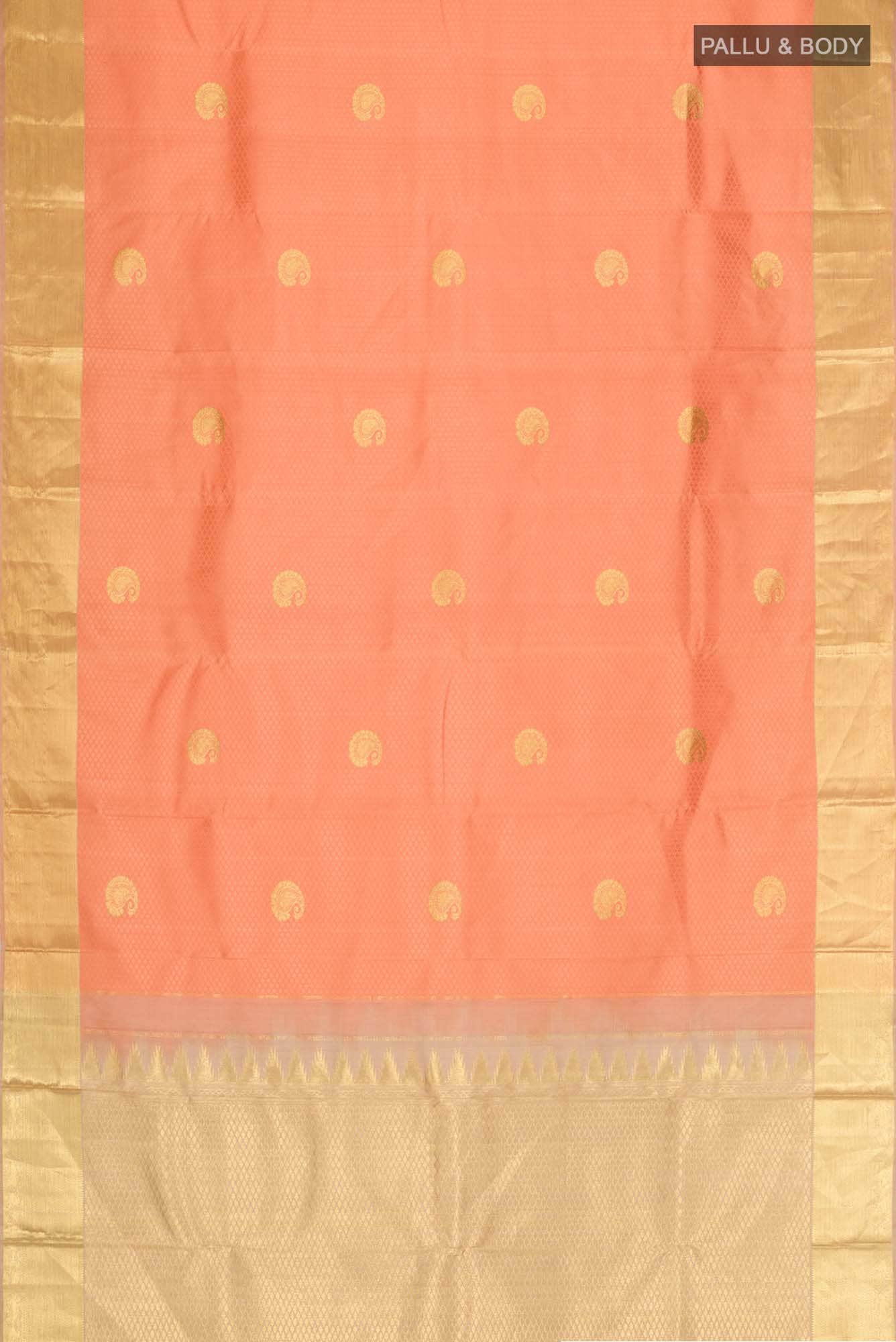 Peach Kanchipuram Silk Saree