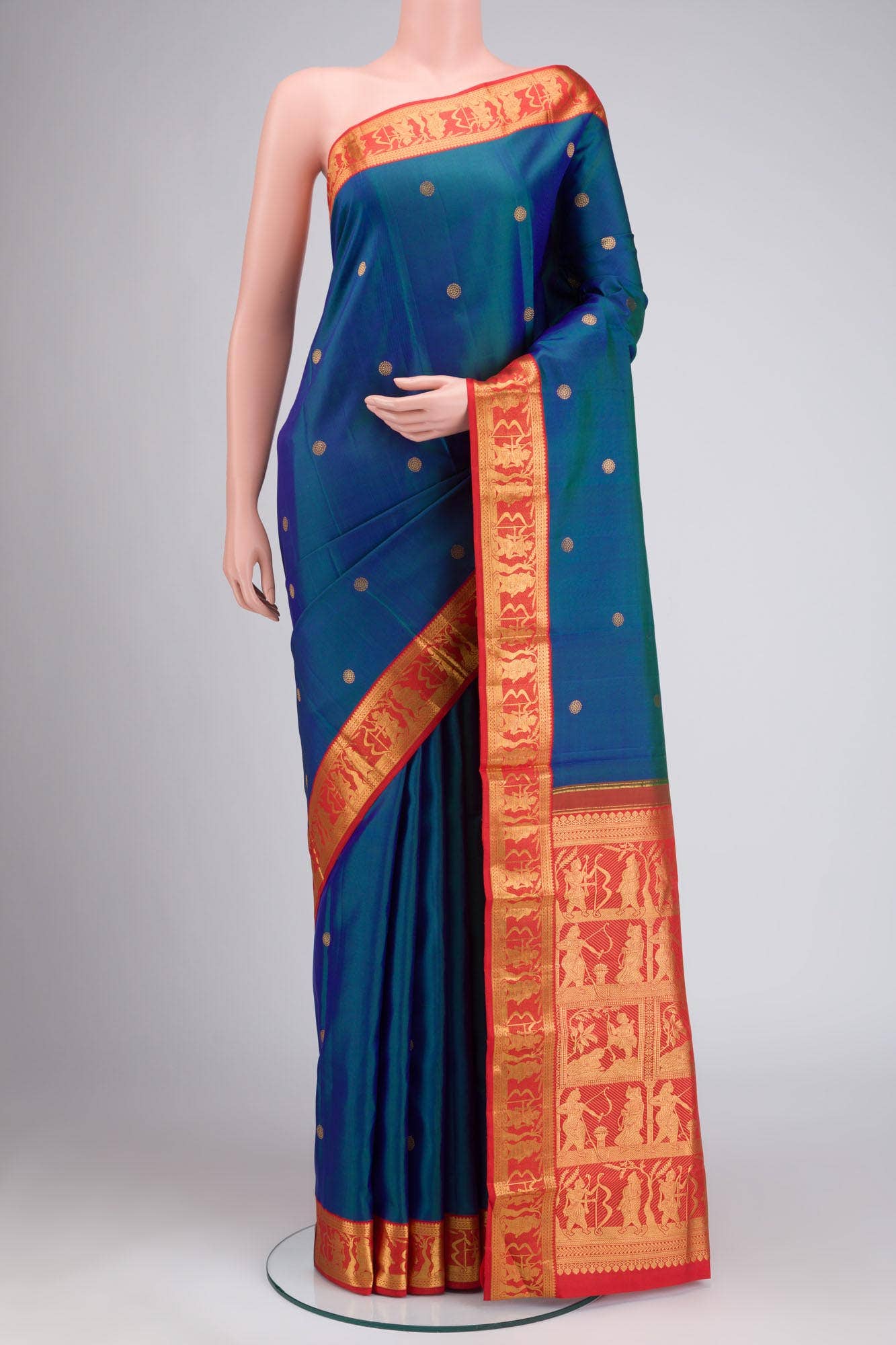 Blue Kanchipuram Silk Saree