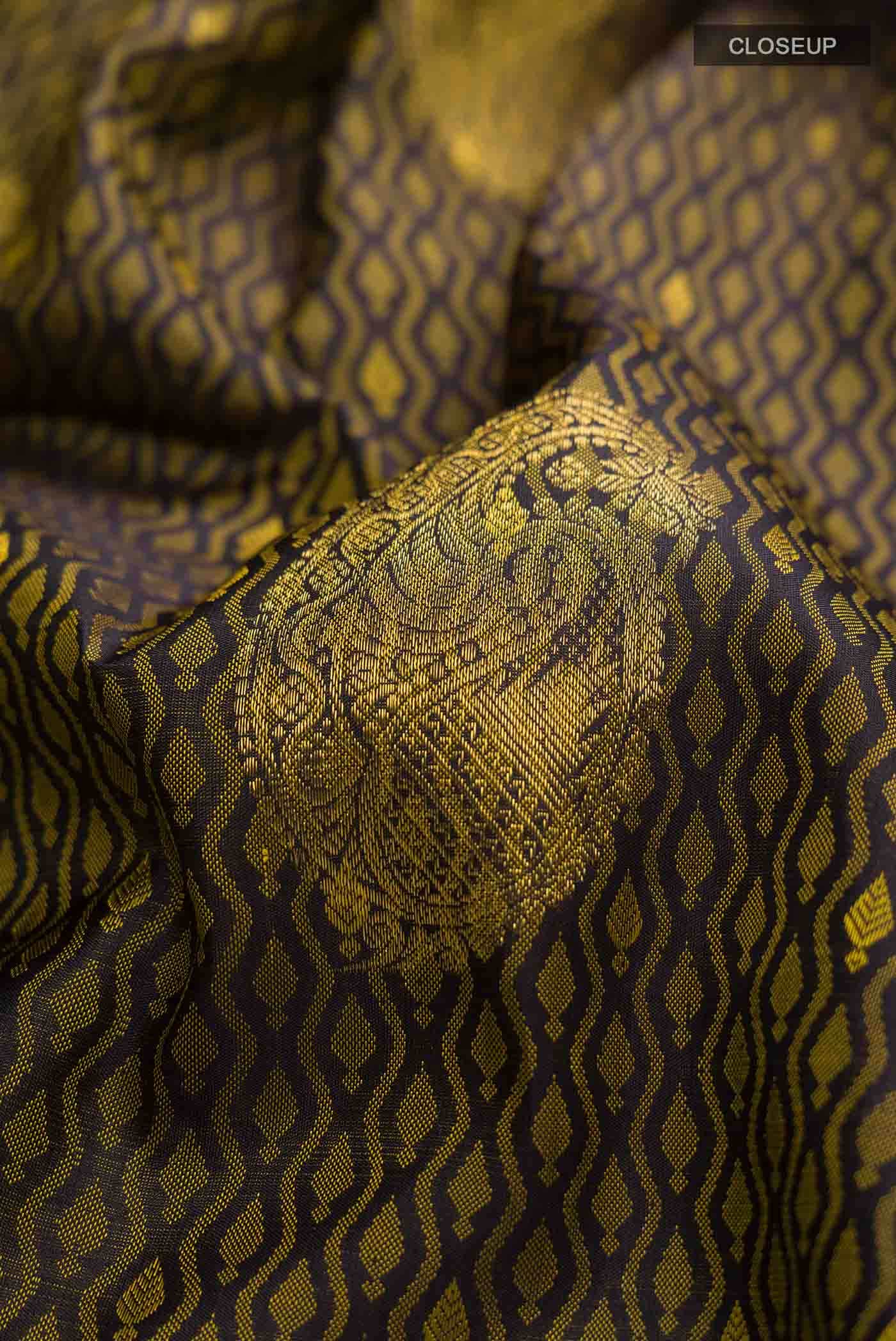 Black Kanchipuram Silk Saree