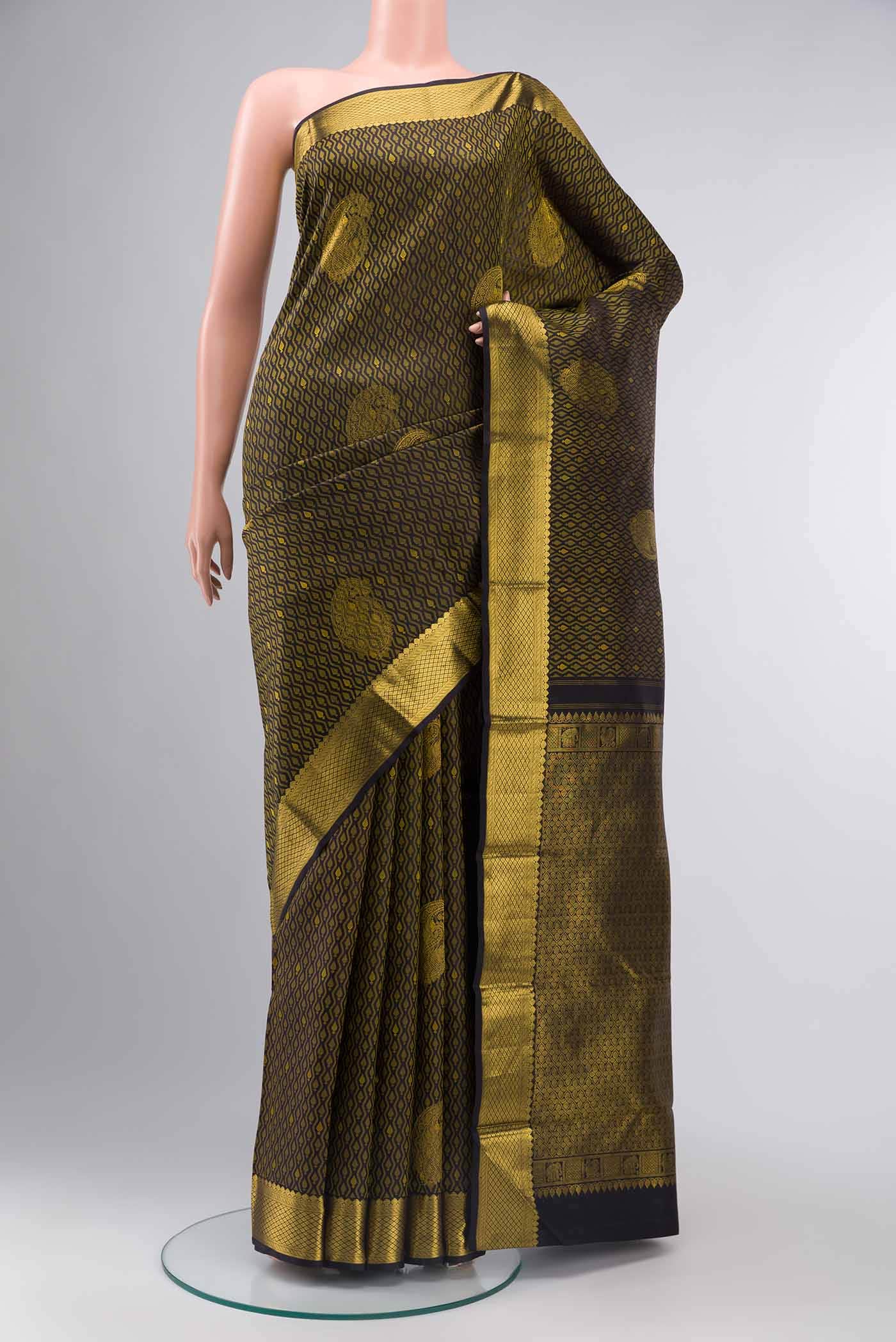 Black Kanchipuram Silk Saree