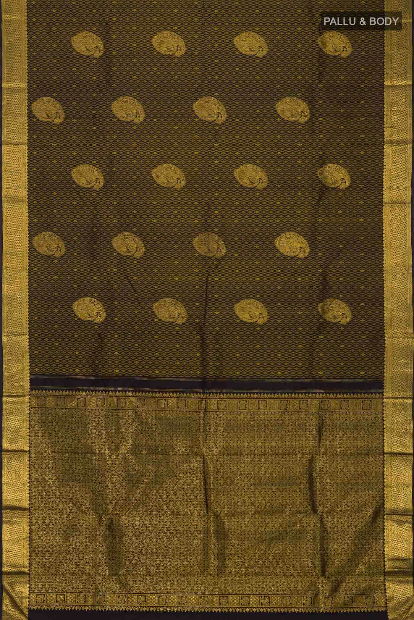 Black Kanchipuram Silk Saree