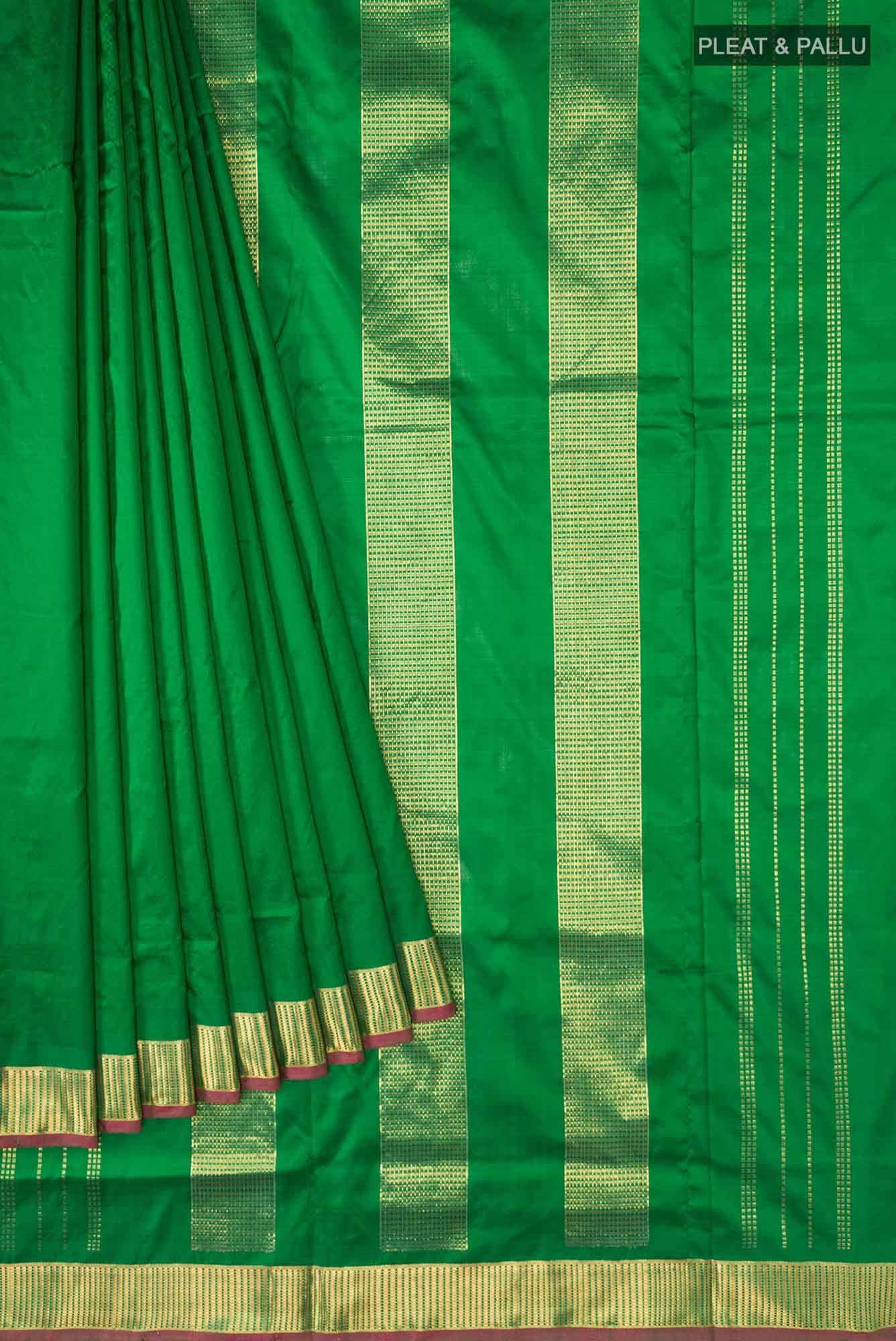 Green Kanchipuram Silk Nine Yards Saree