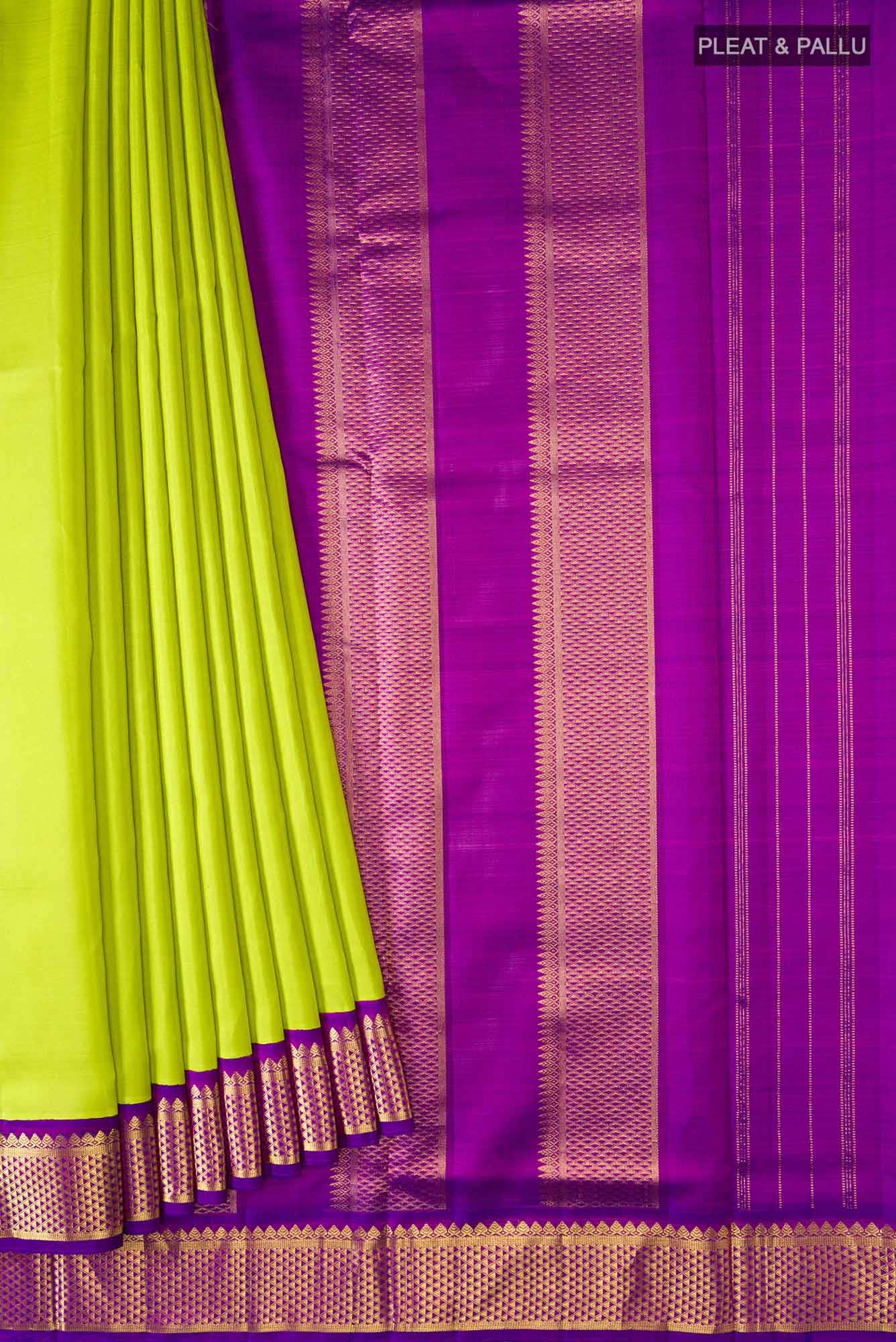 Green Kanchipuram Silk Nine Yards Saree