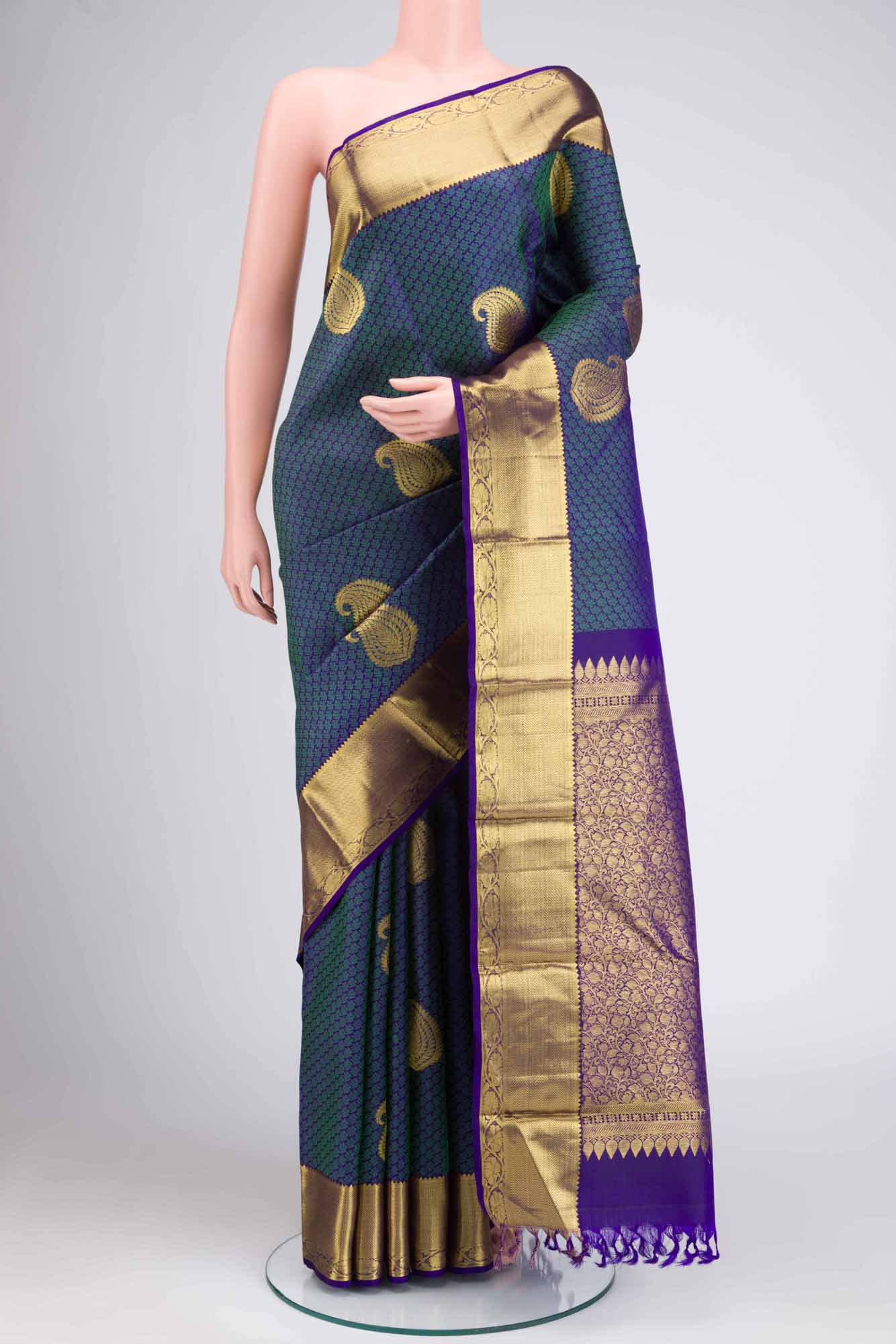 Blue Kanchipuram Silk Saree