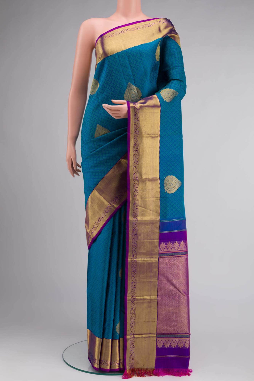 Blue Kanchipuram Silk Saree