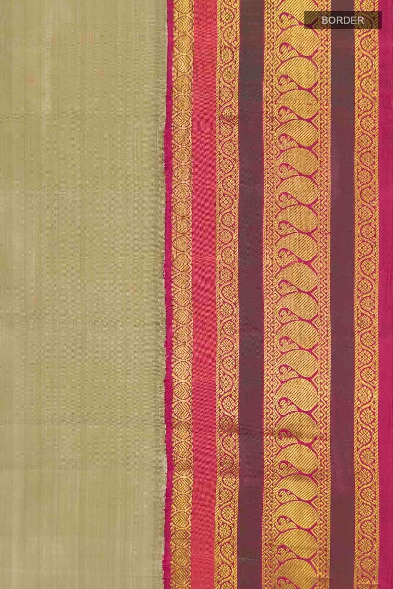 Beige Kanchipuram Silk Saree