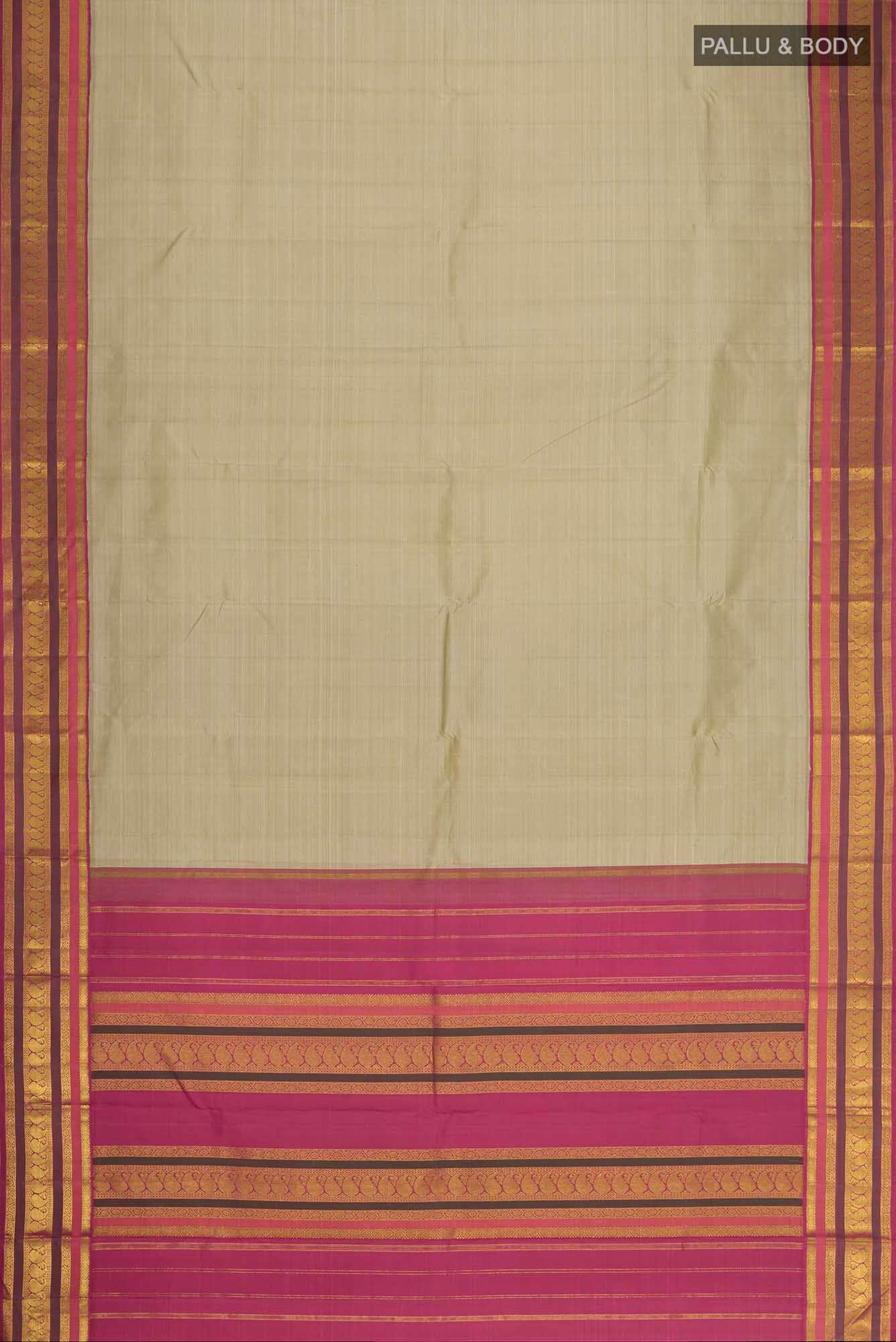 Beige Kanchipuram Silk Saree