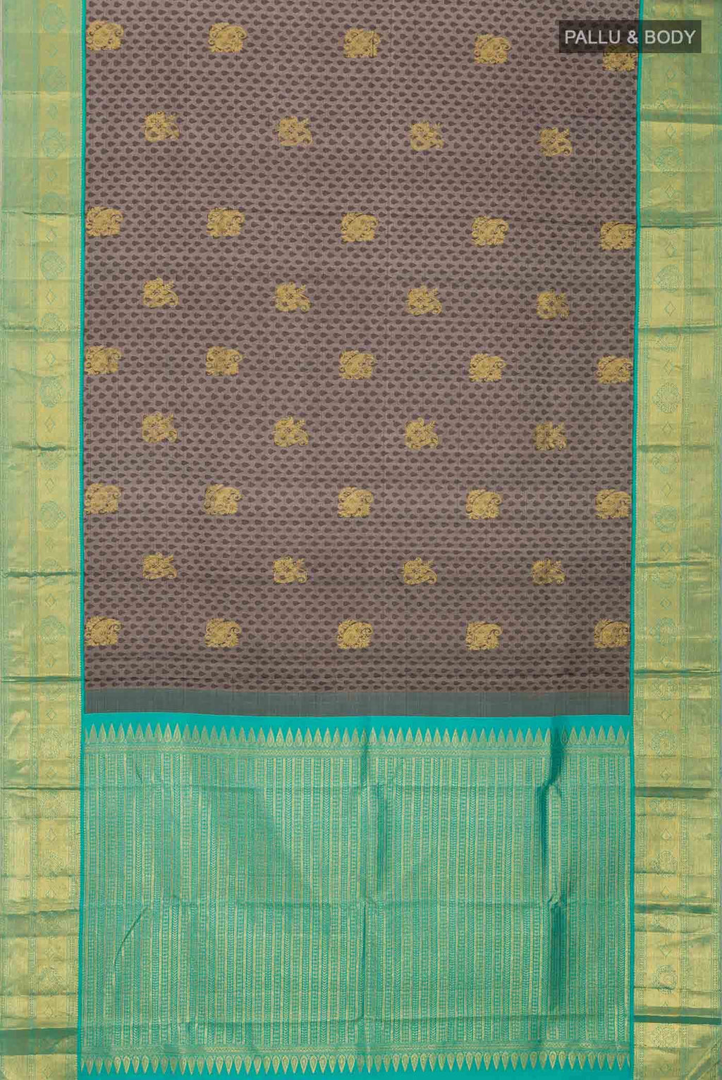 Grey Kanchipuram Silk Saree
