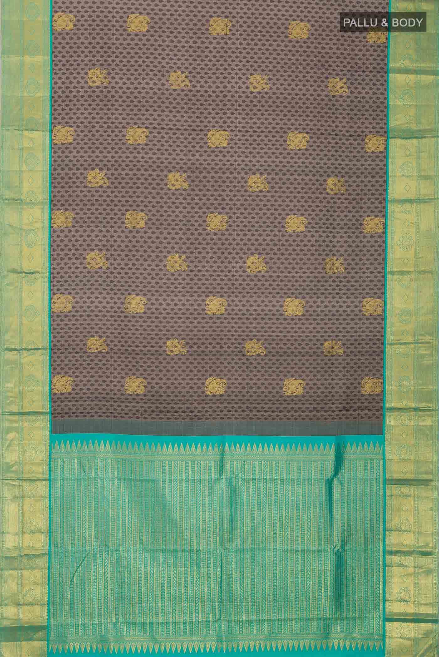 Grey Kanchipuram Silk Saree