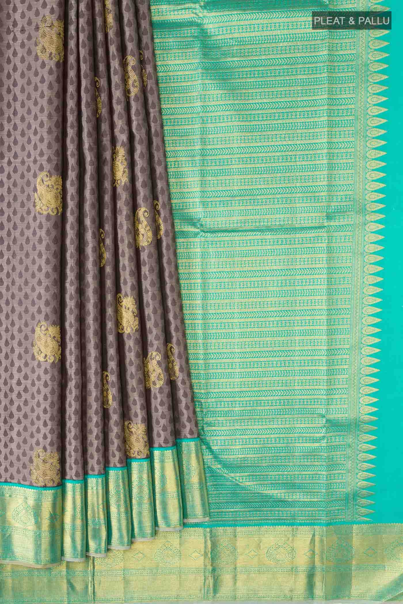 Grey Kanchipuram Silk Saree