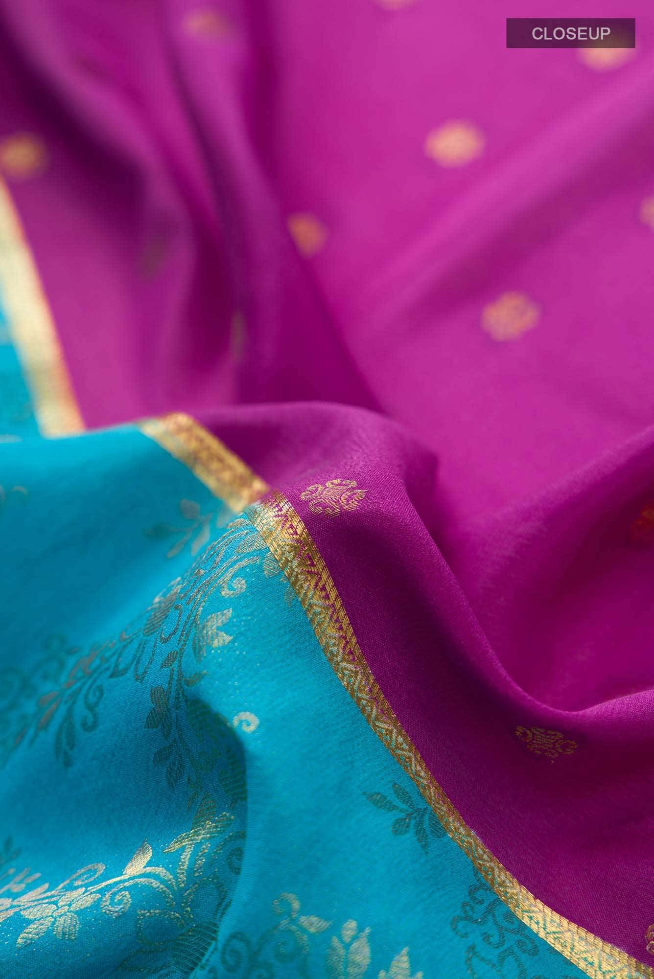 Multi Mysore Crepe Saree