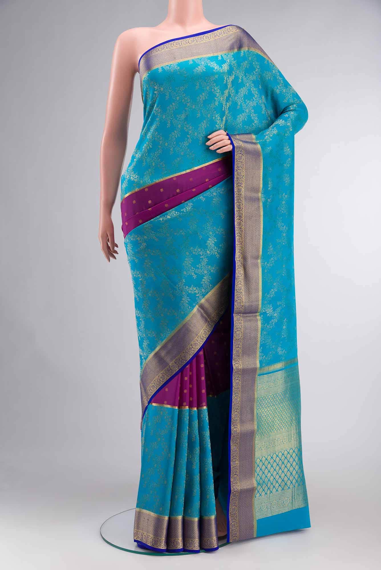 Multi Mysore Crepe Saree