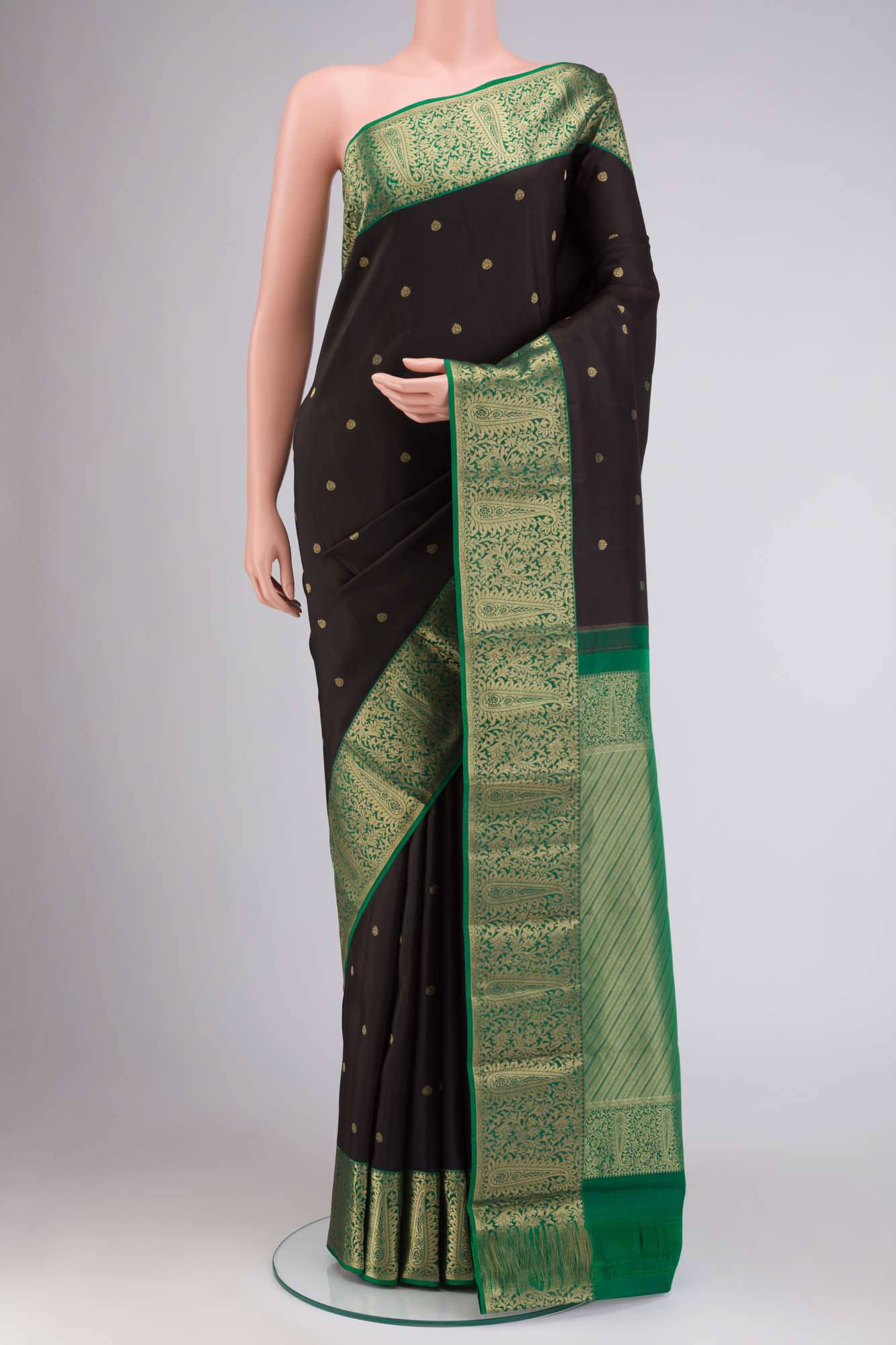 Black Kanchipuram Silk Saree