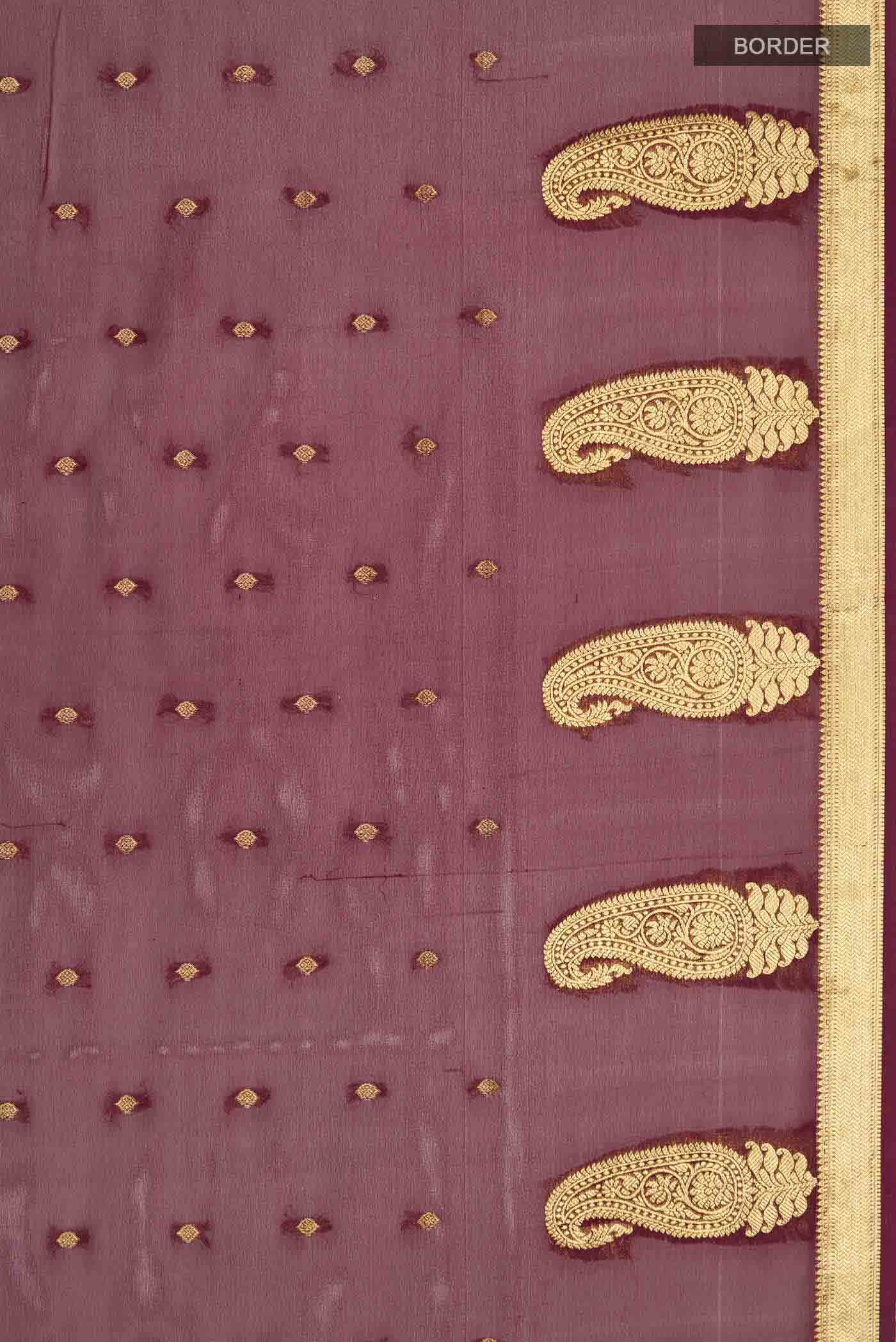 Brown Mysore Georgette Saree