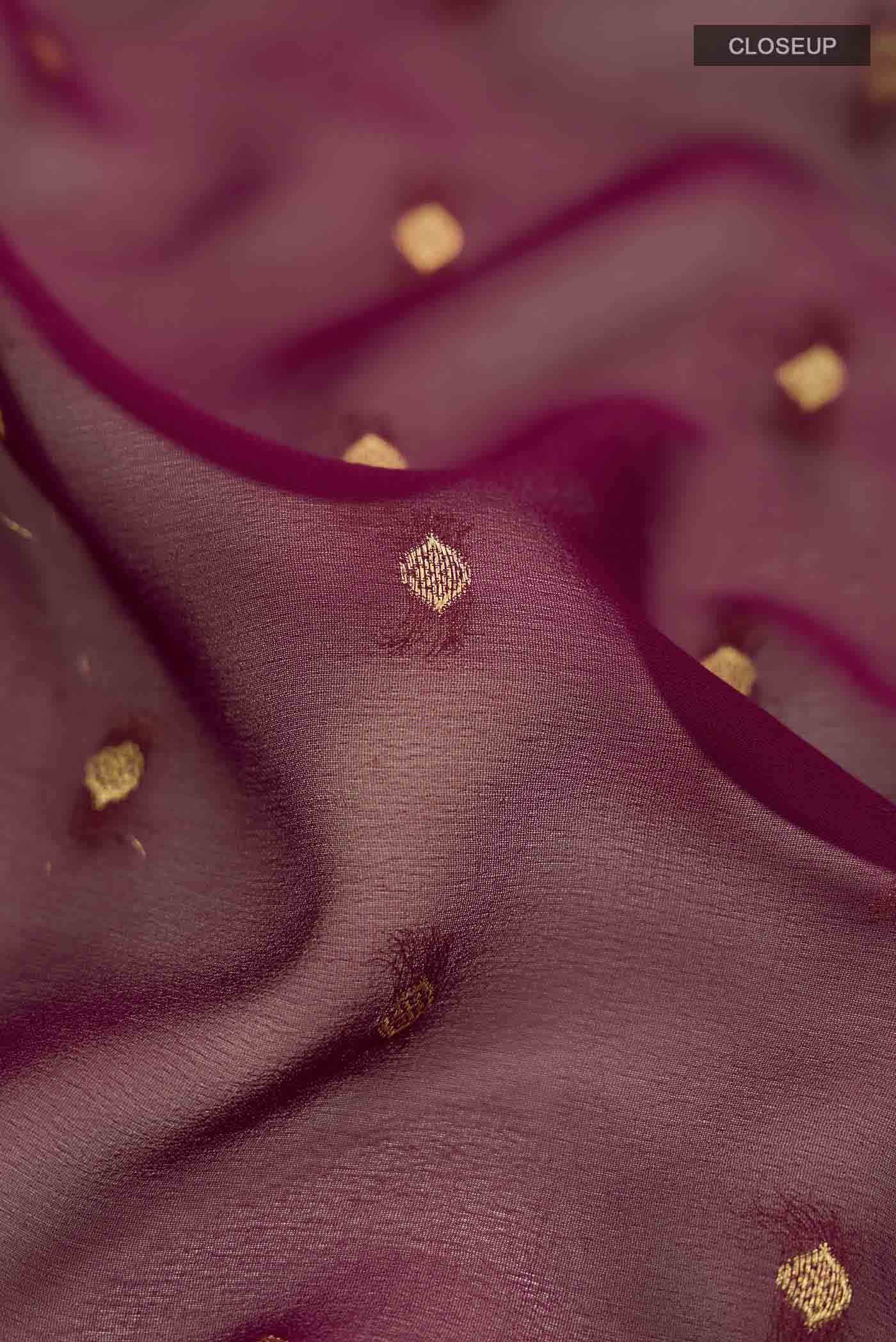 Brown Mysore Georgette Saree