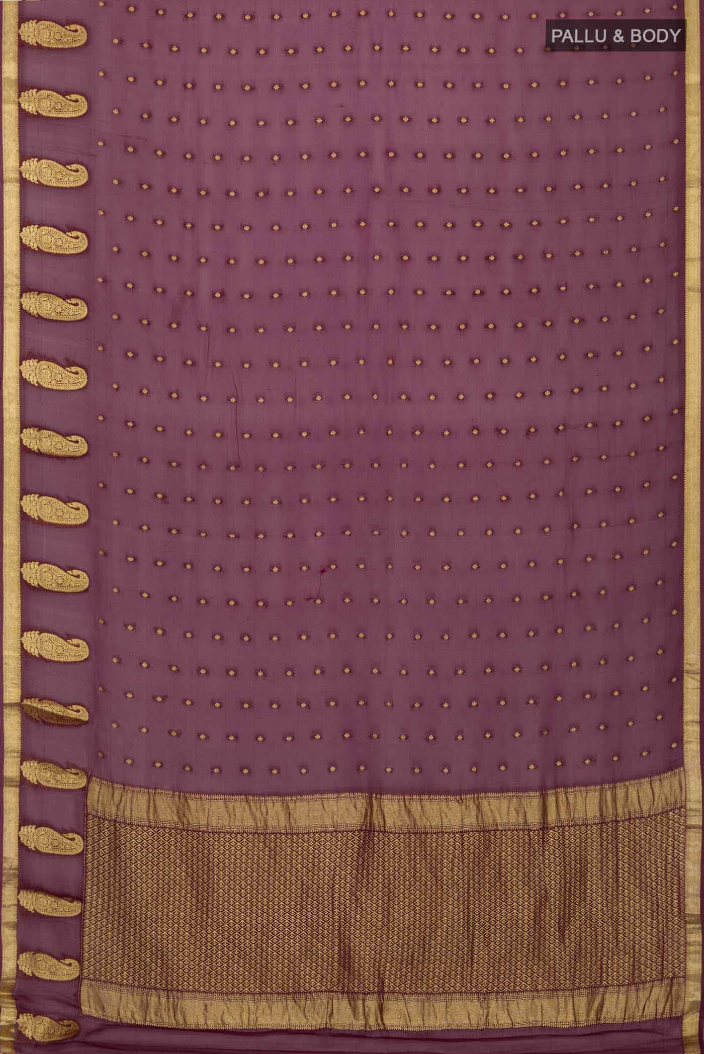 Brown Mysore Georgette Saree