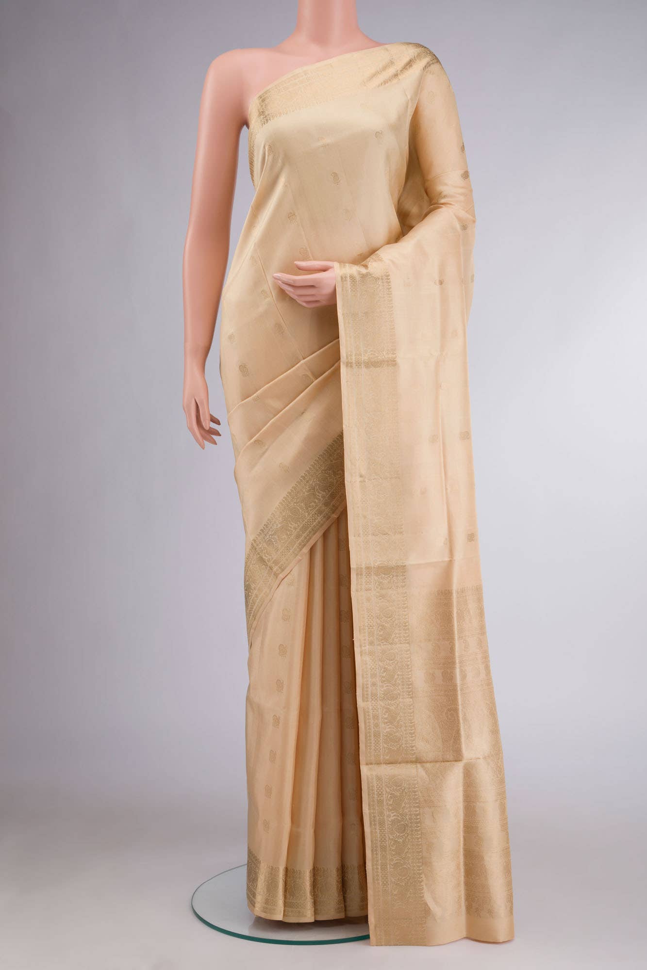 Beige Soft Silk Saree