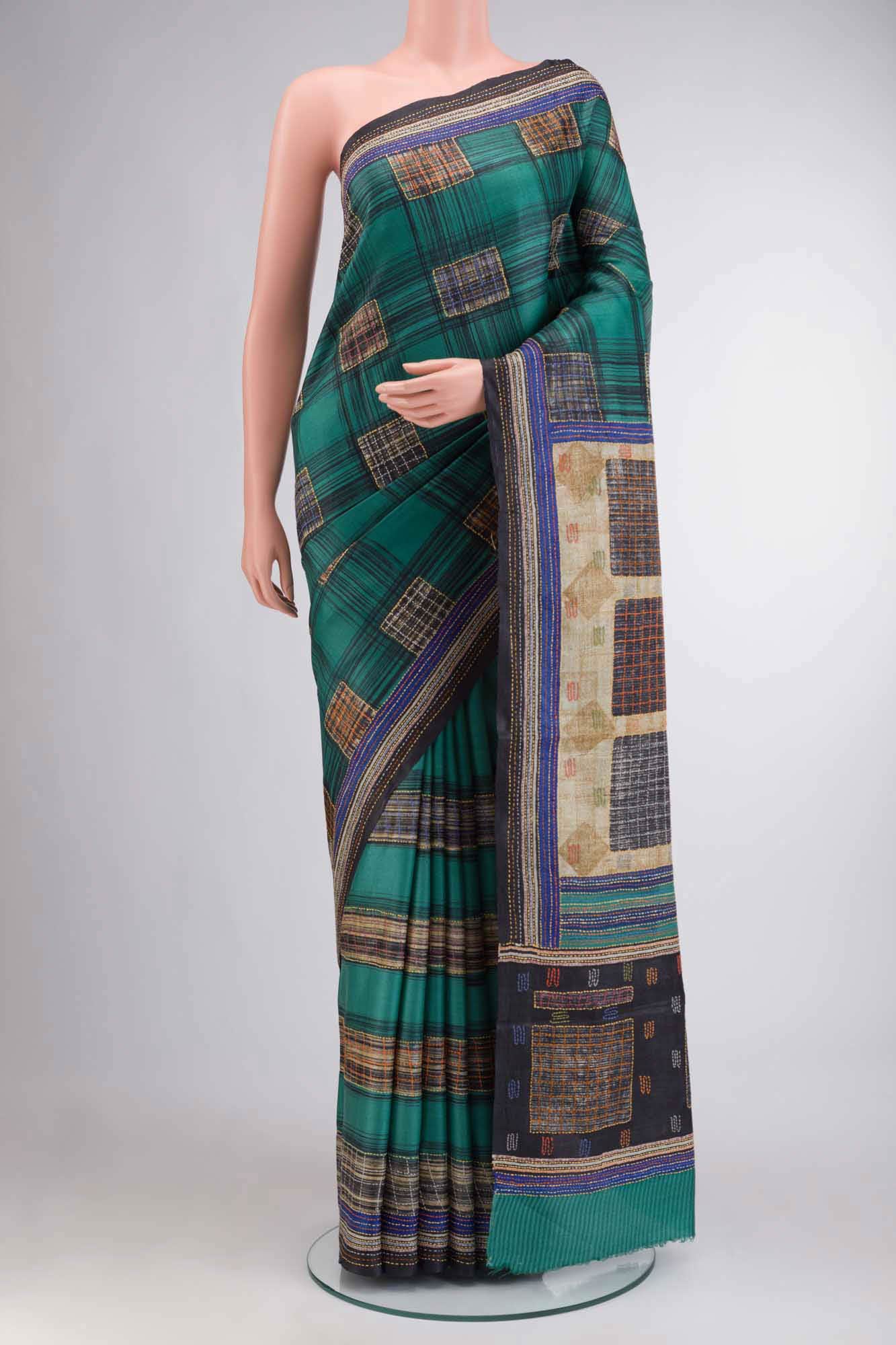 Green Tussar Silk Saree