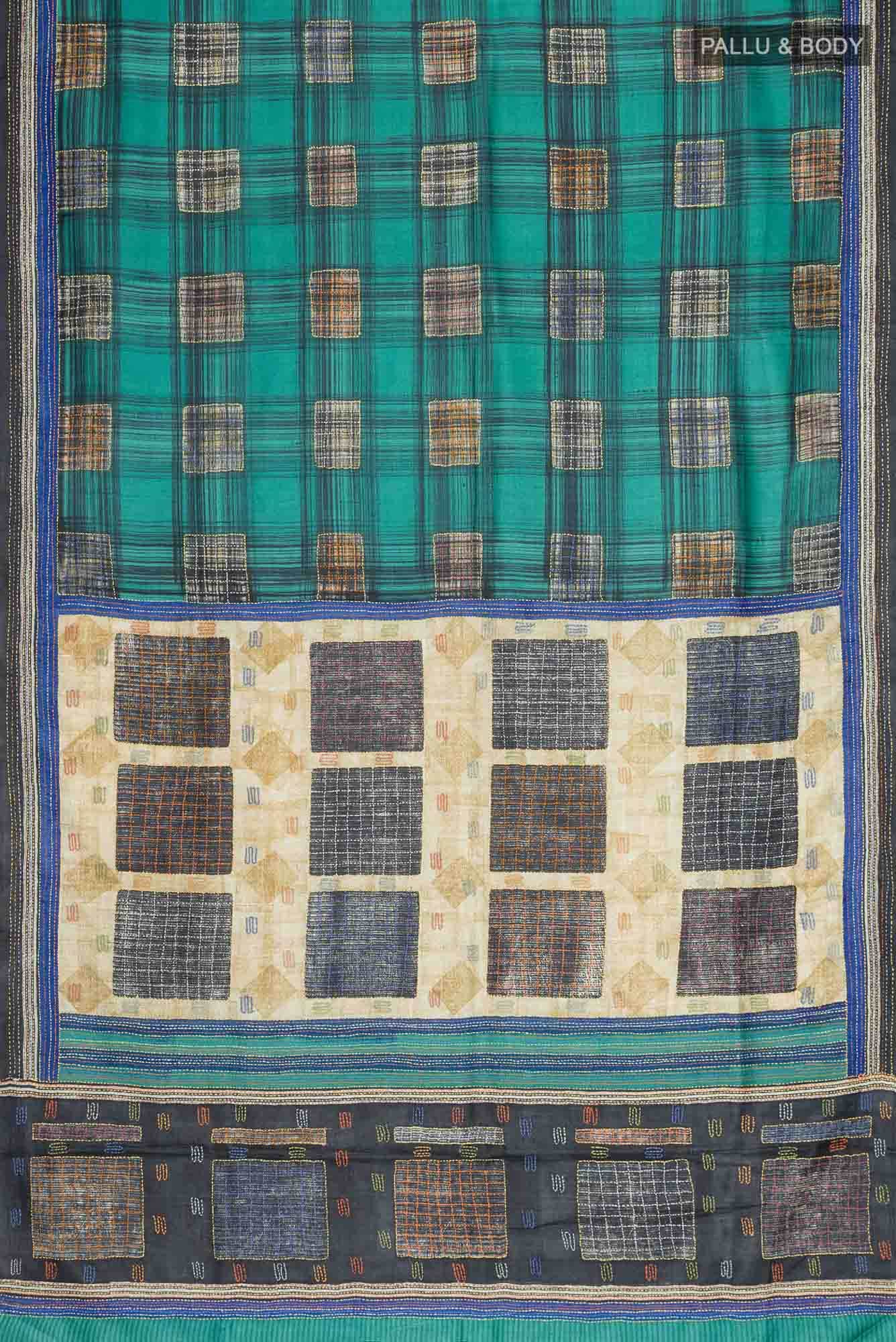 Green Tussar Silk Saree