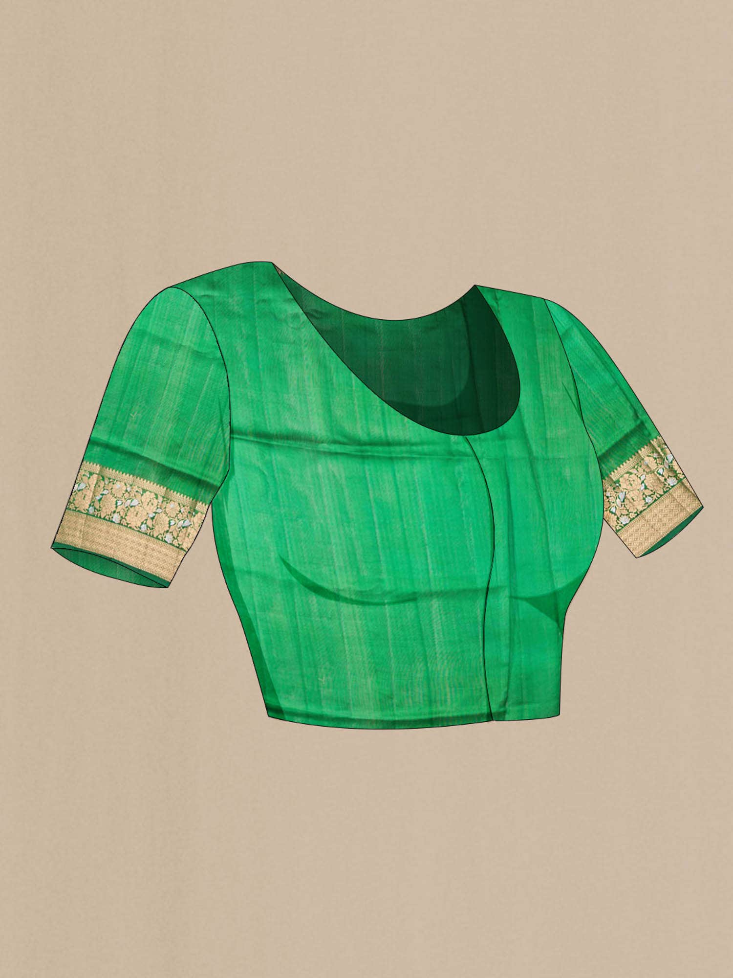 Green Banarasi Raw Silk Saree