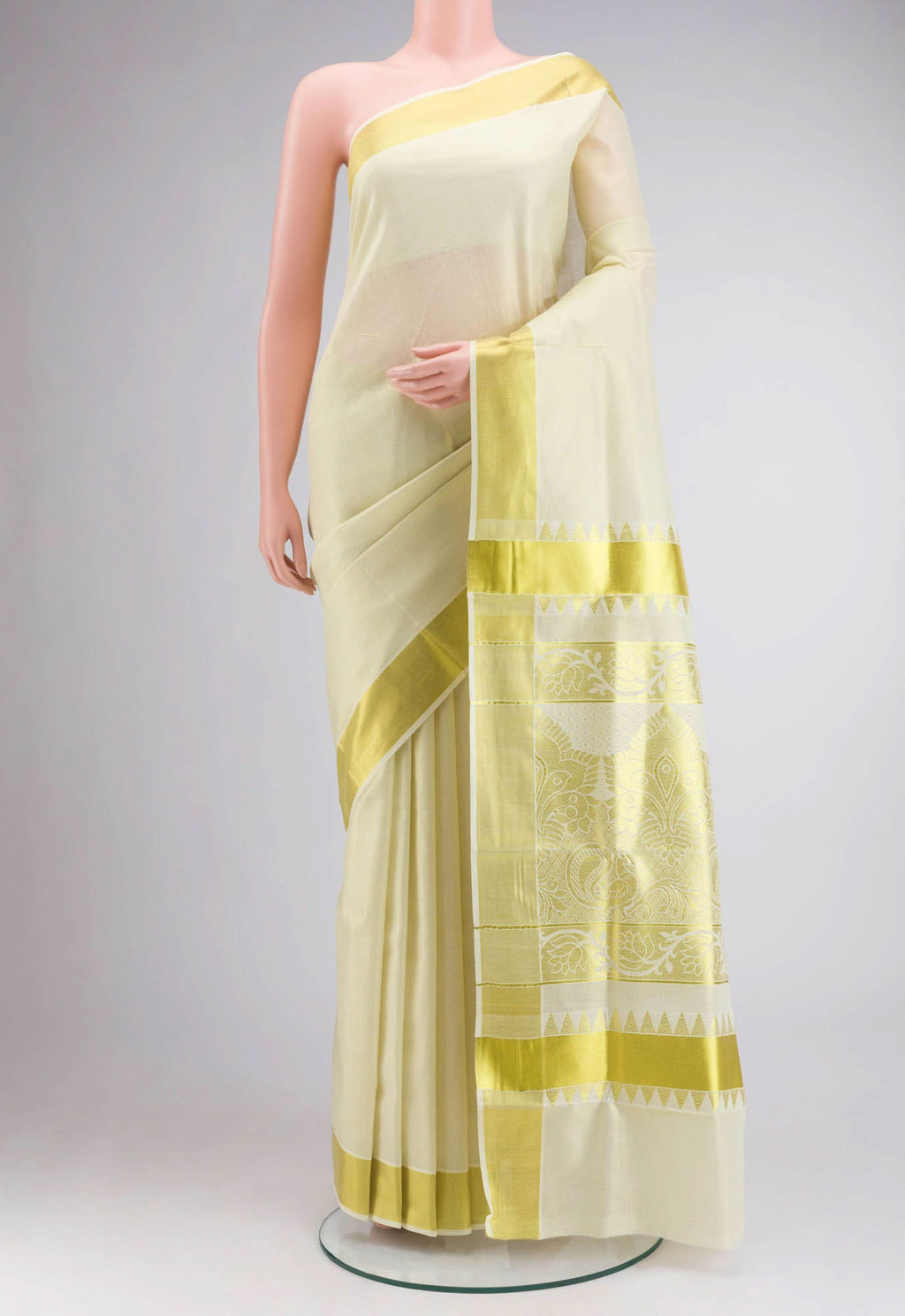 Gold Kerala Cotton Saree